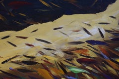 Hawaii Fish Cave Oil Painting on Canvas, Impasto, 60x85 cm, New