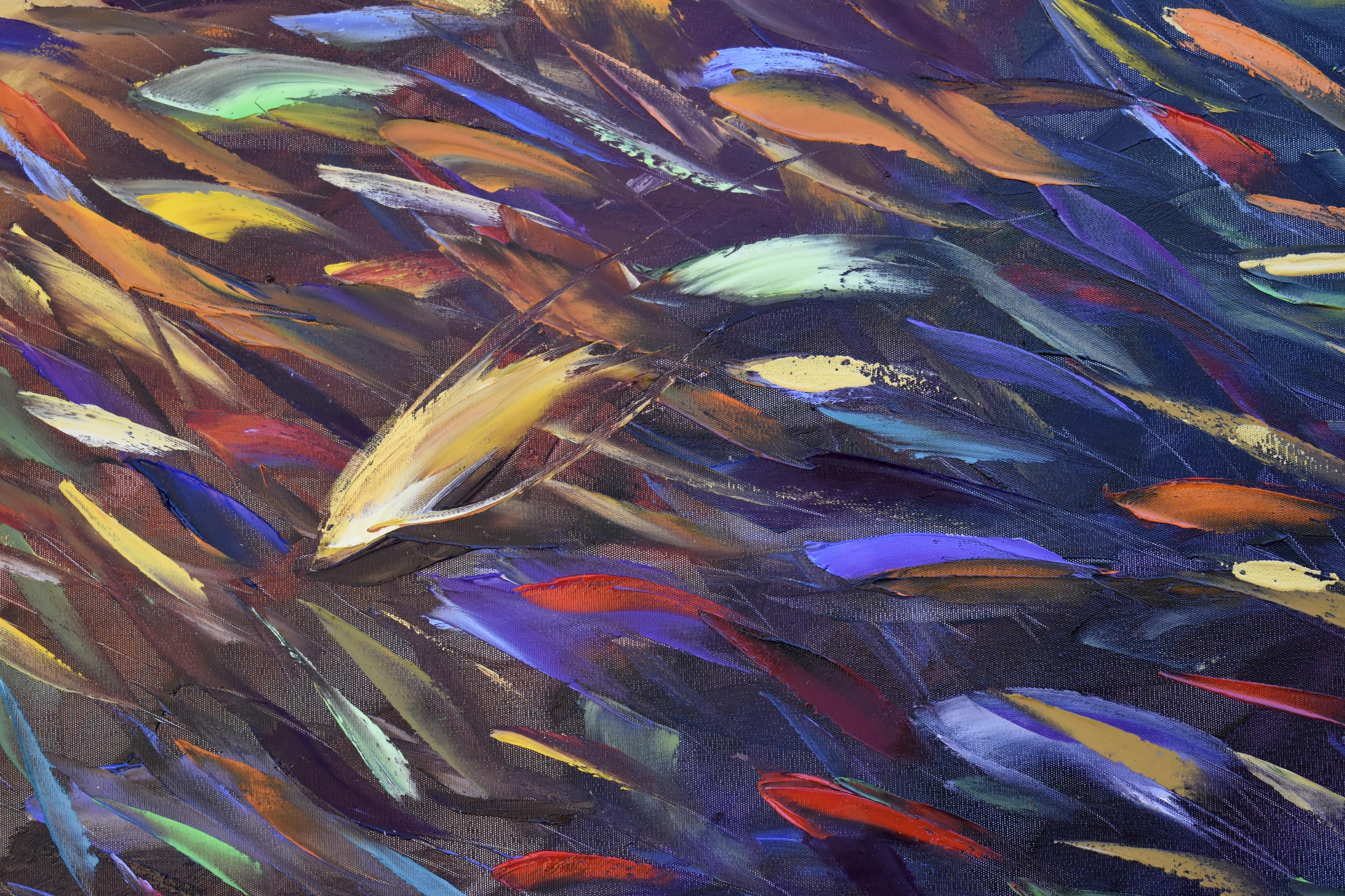 Pittura della grotta del pesce delle Hawaii - Painting Espressionismo astratto di Olga Nikitina