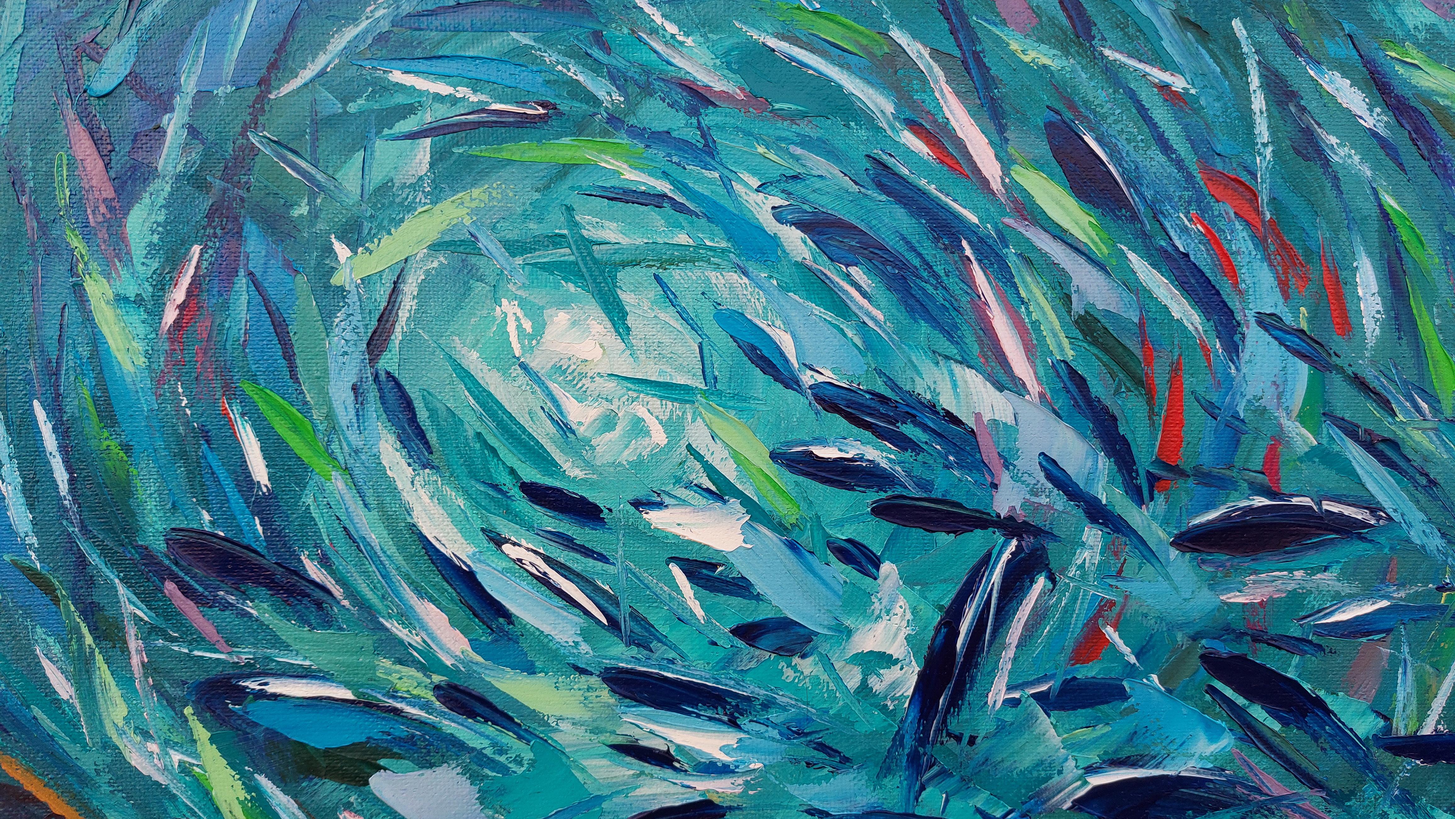 Abstract Fish painting by Olga Nikitina.
* Title: Hawaii Fish
* Size: 40 x 50 cm 16x20