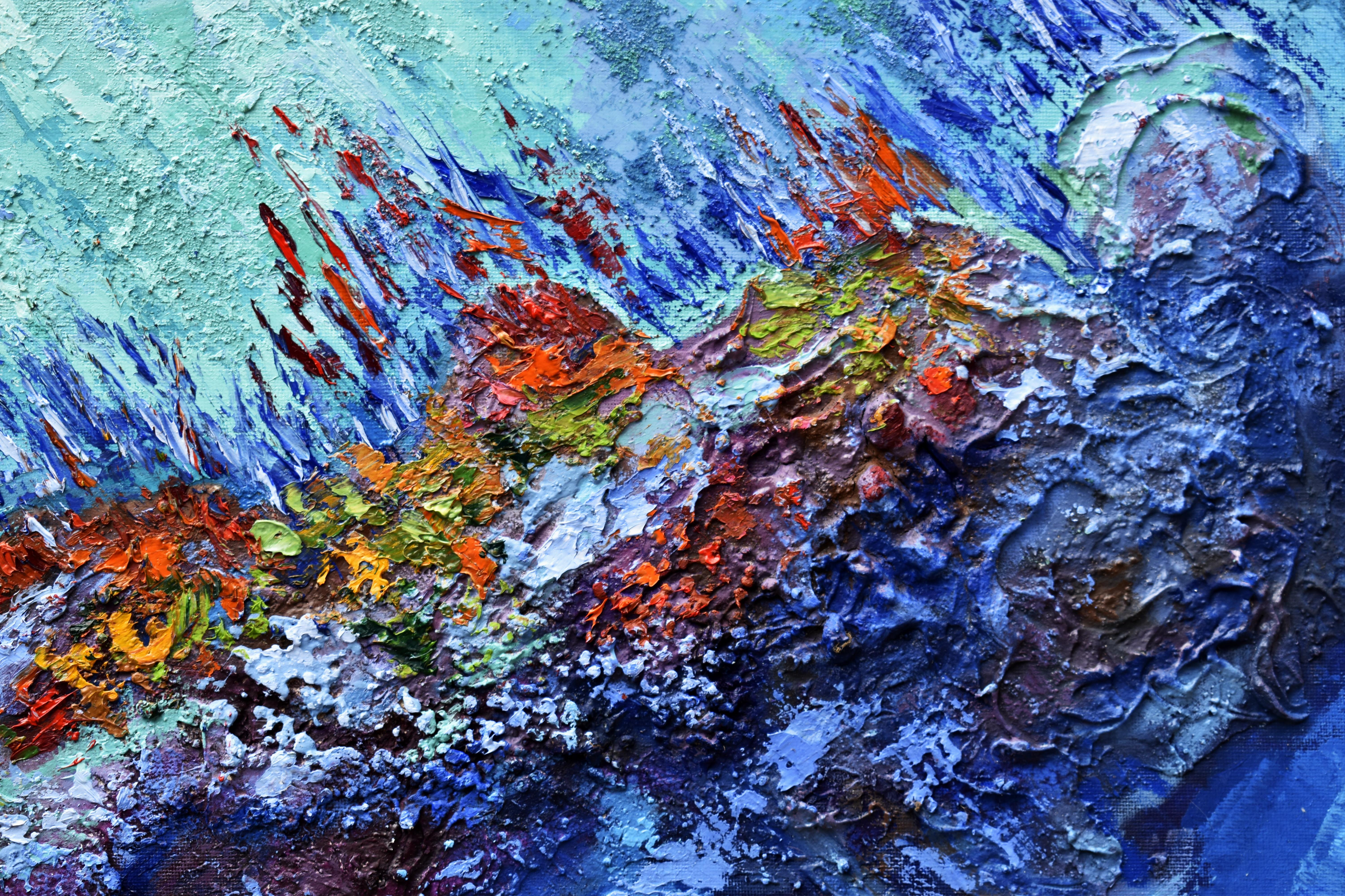 Hawaii Pintura Arrecife de Coral Arte Original Textura 3D - Painting Abstracto de Olga Nikitina