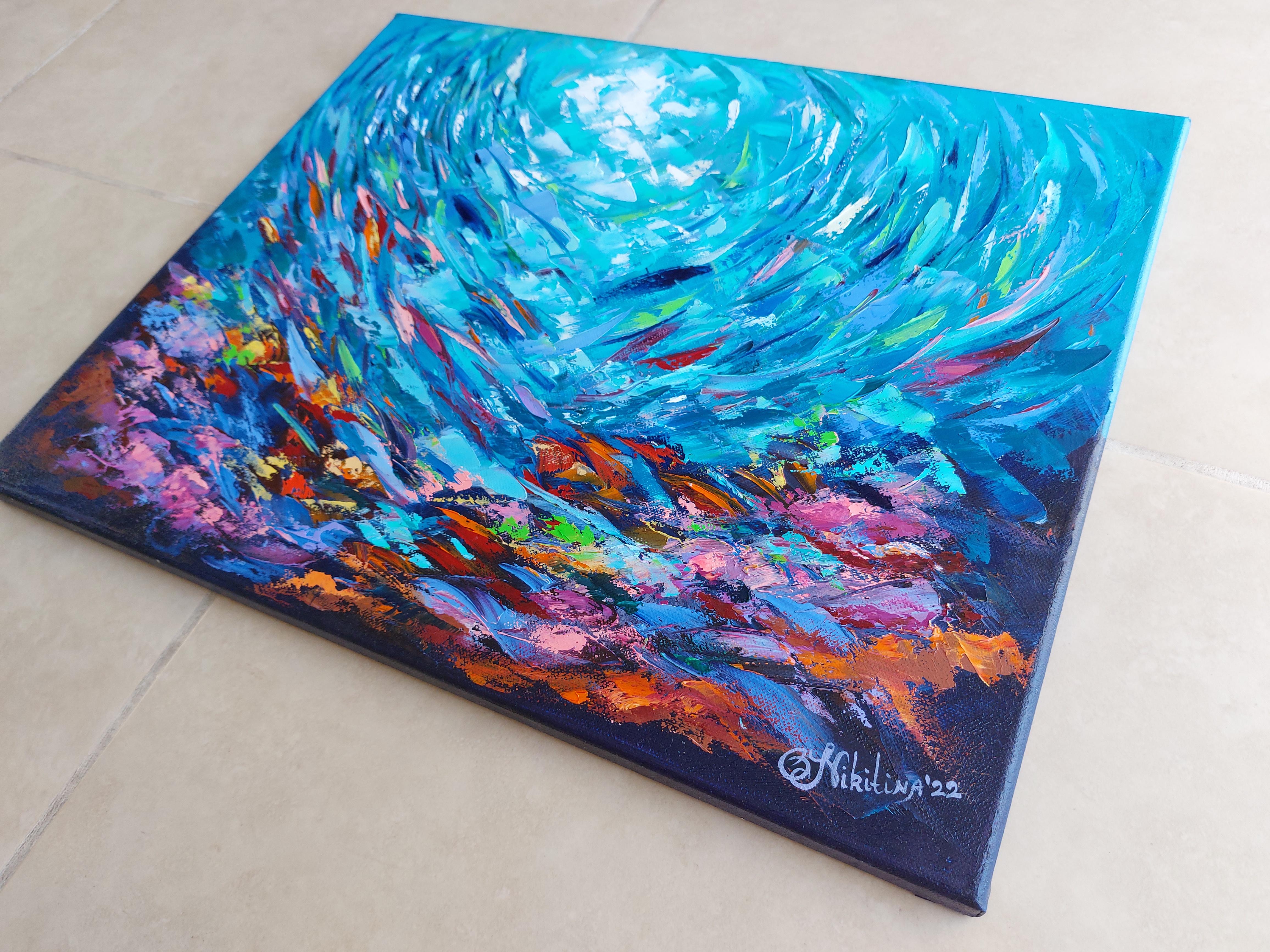 Hawaii Tropical Coral Reef - Abstract Expressionist Painting by Olga Nikitina