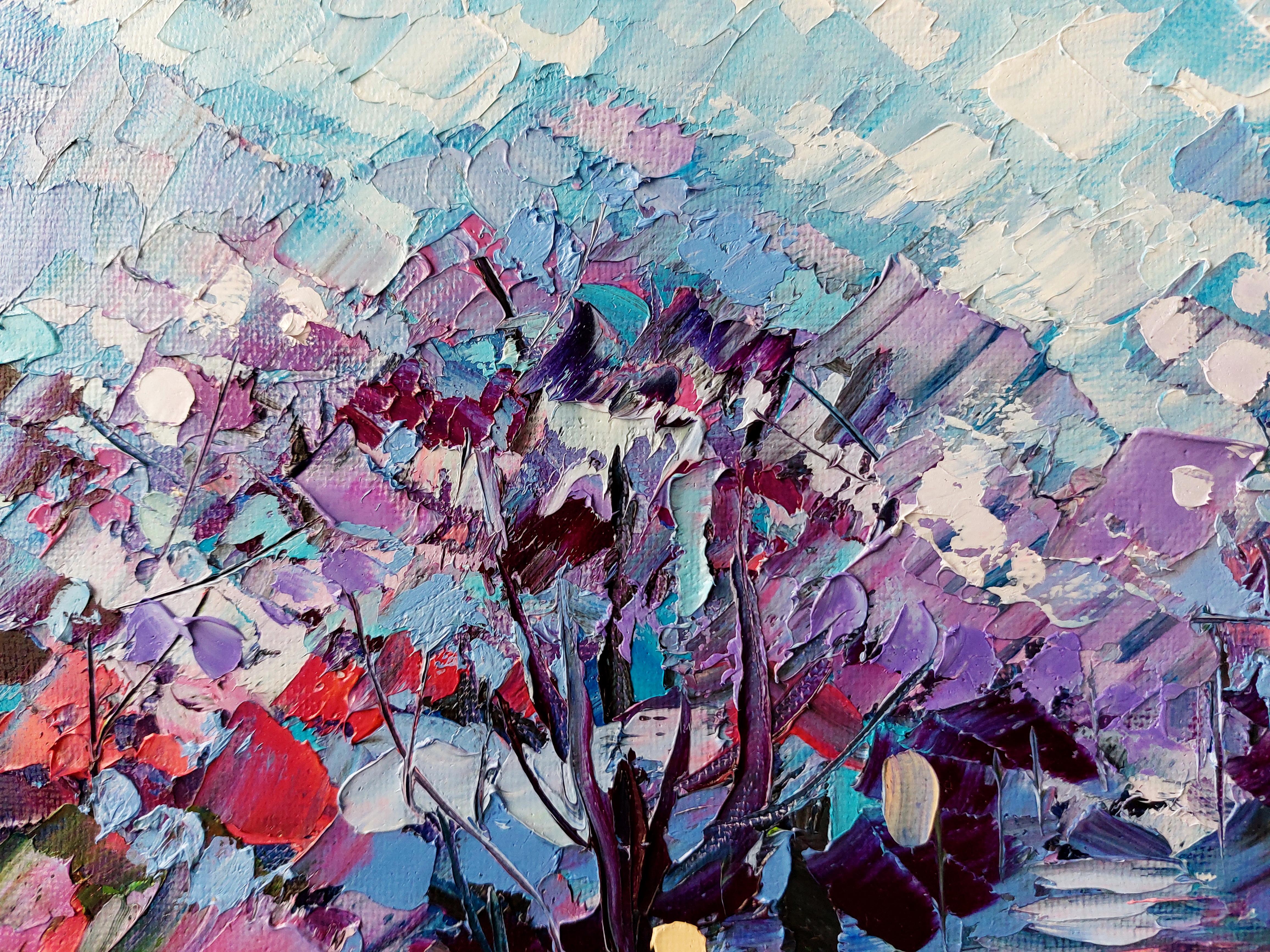 Jacaranda Tree Pintura al Óleo Arte Original en venta 5