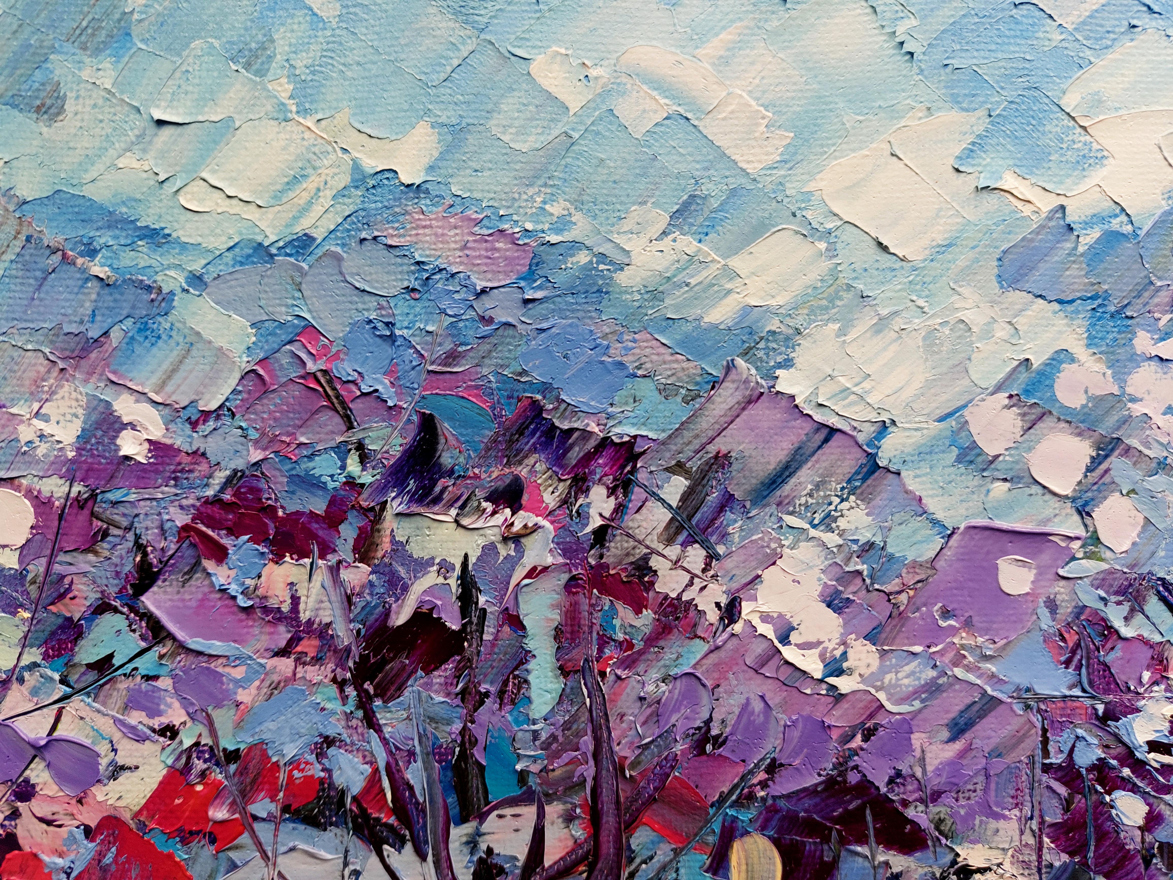Jacaranda Tree Pintura al Óleo Arte Original - Painting de Olga Nikitina