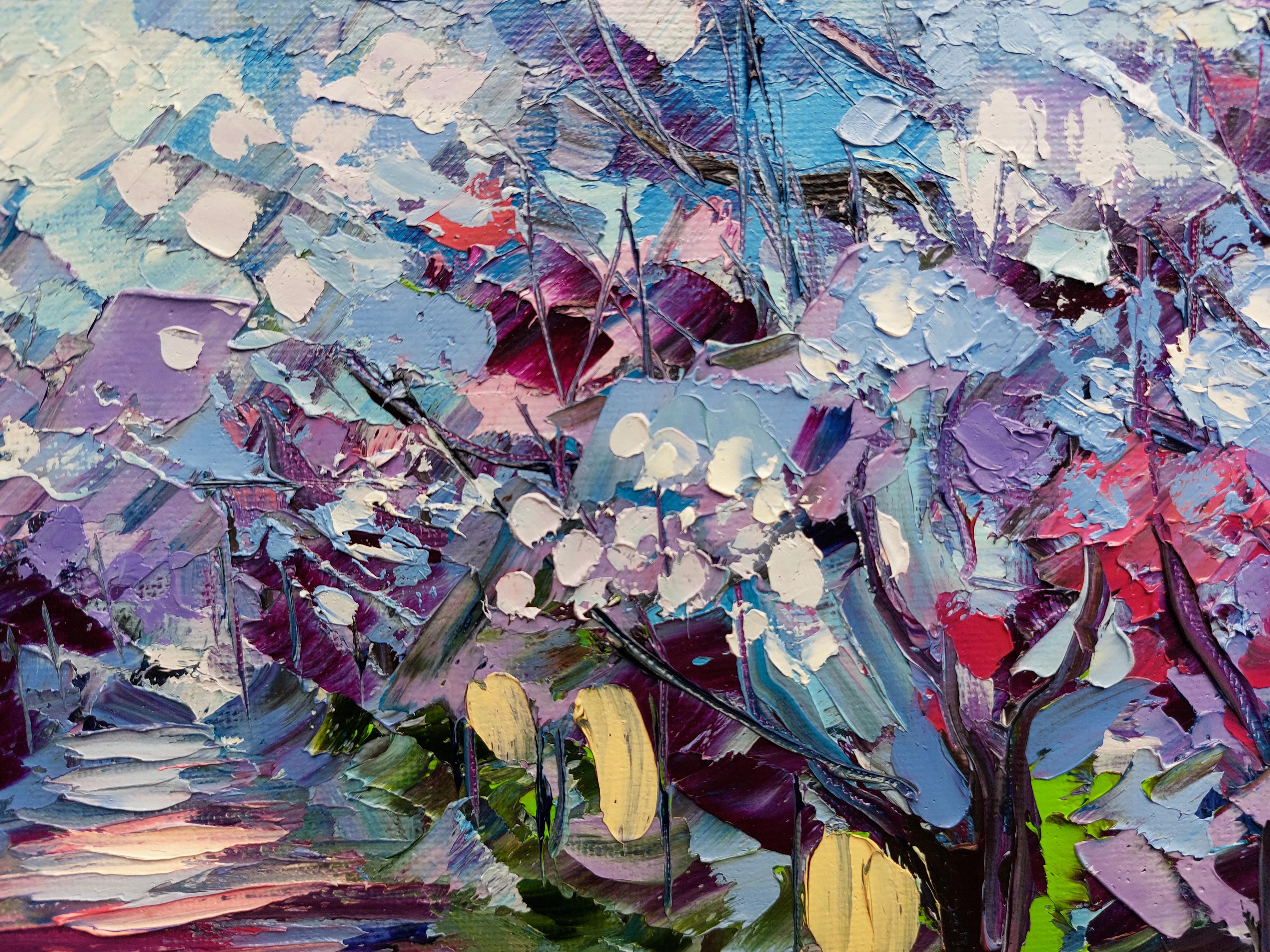 Jacaranda Tree Pintura al Óleo Arte Original en venta 3