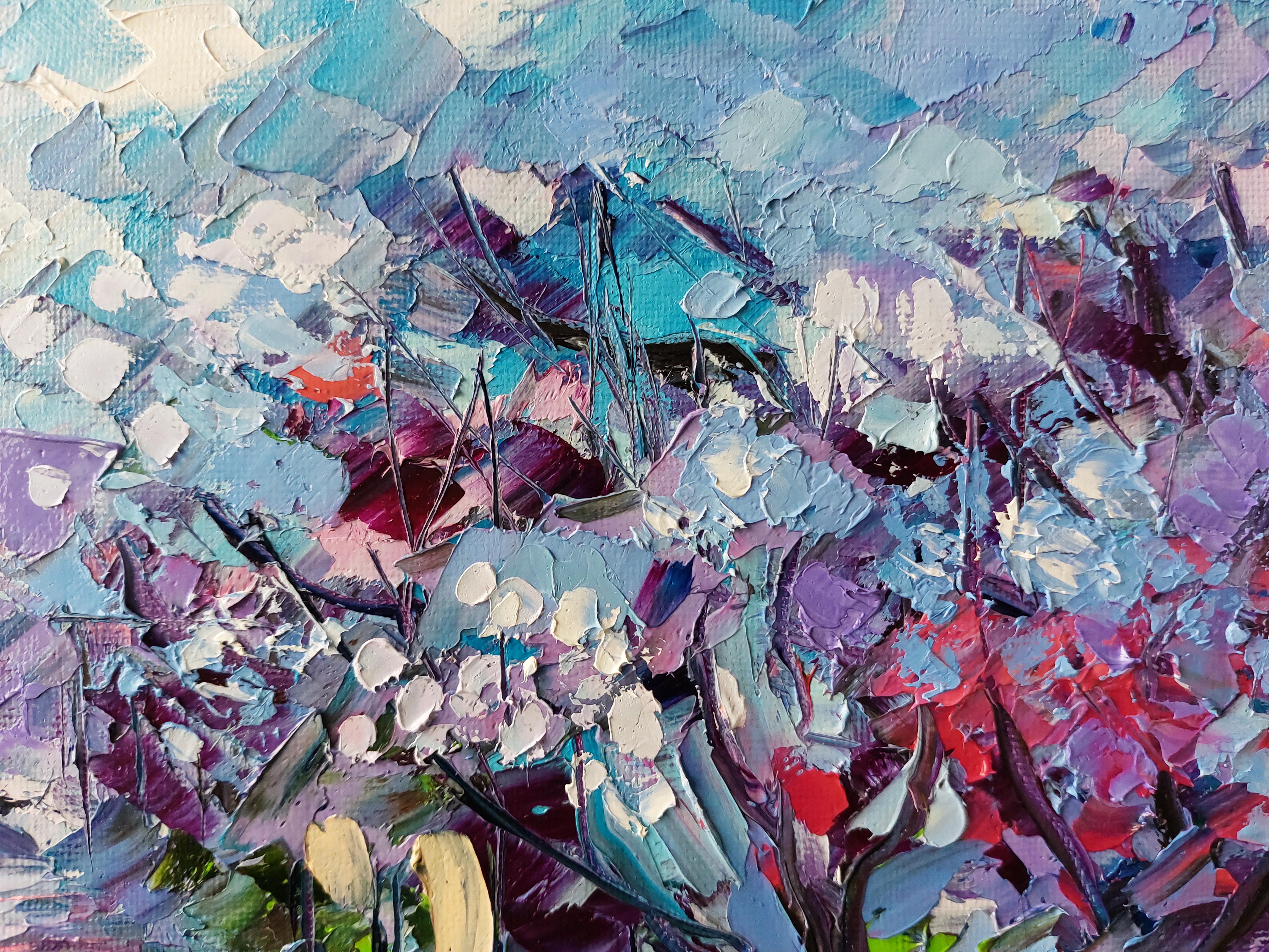 Jacaranda Tree Pintura al Óleo Arte Original en venta 4