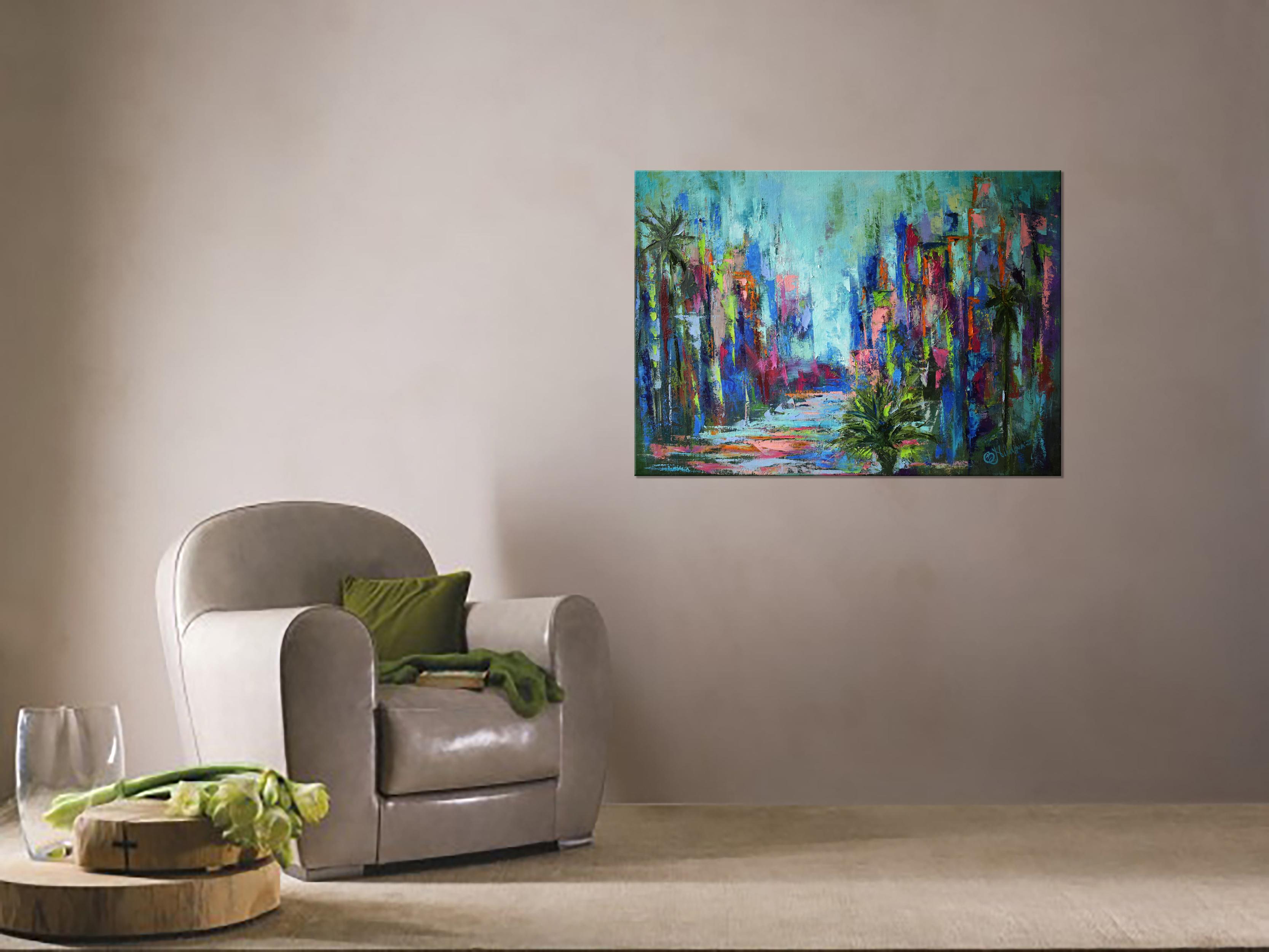 Los Angeles, Gemälde Skyline, Original-Kunstwerk, California, Los Angeles im Angebot 3