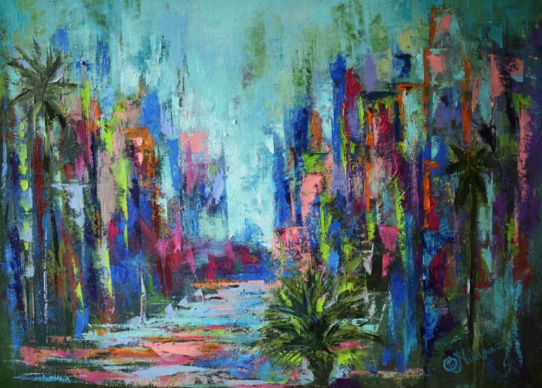 Olga Nikitina - Los Angeles Painting Skyline Original Art California ...