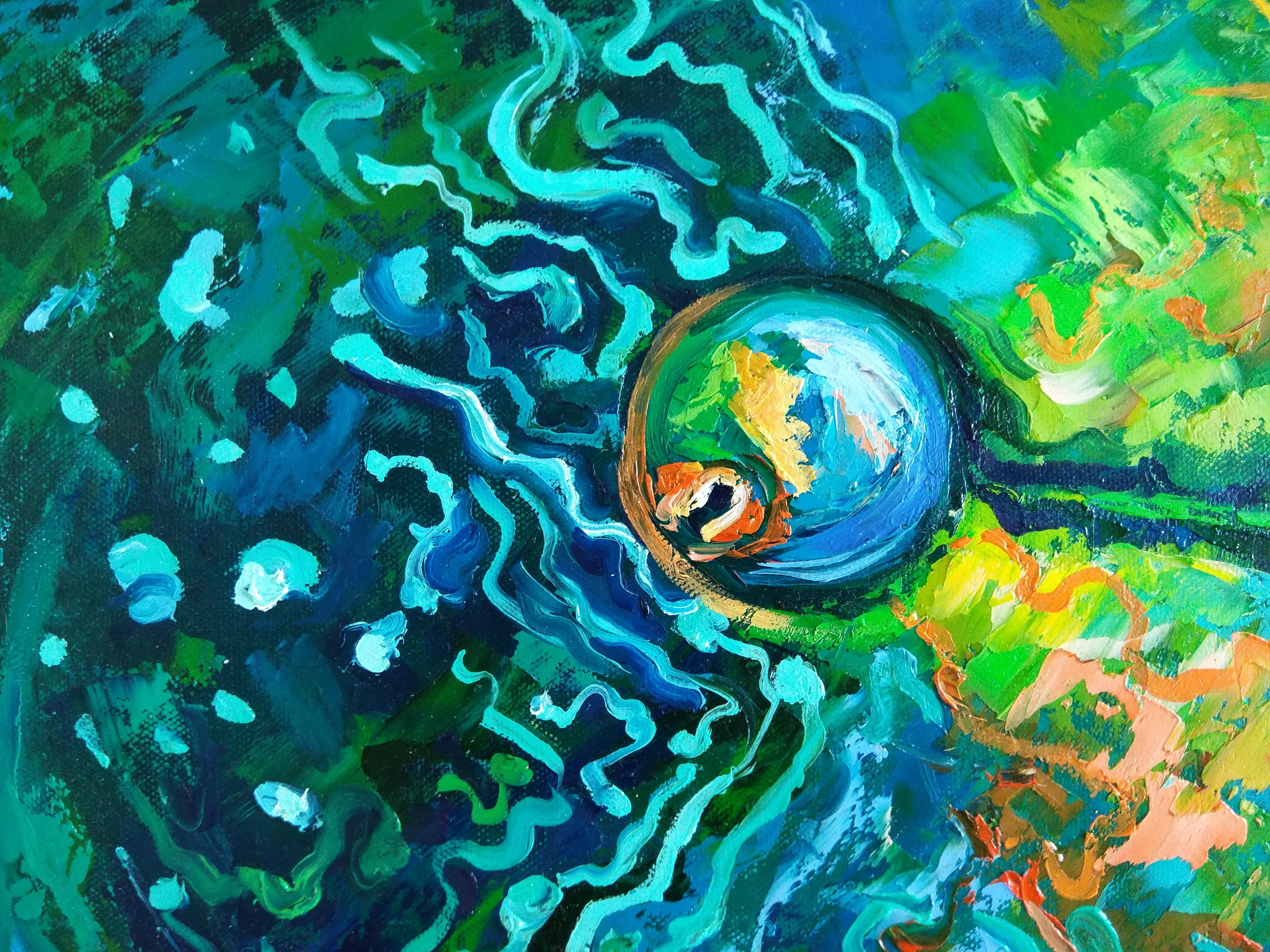 Napoleon Fish Abstract Painting Ocean Art For Sale 4
