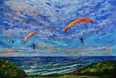 Paraglidiing Fly above the Ocean