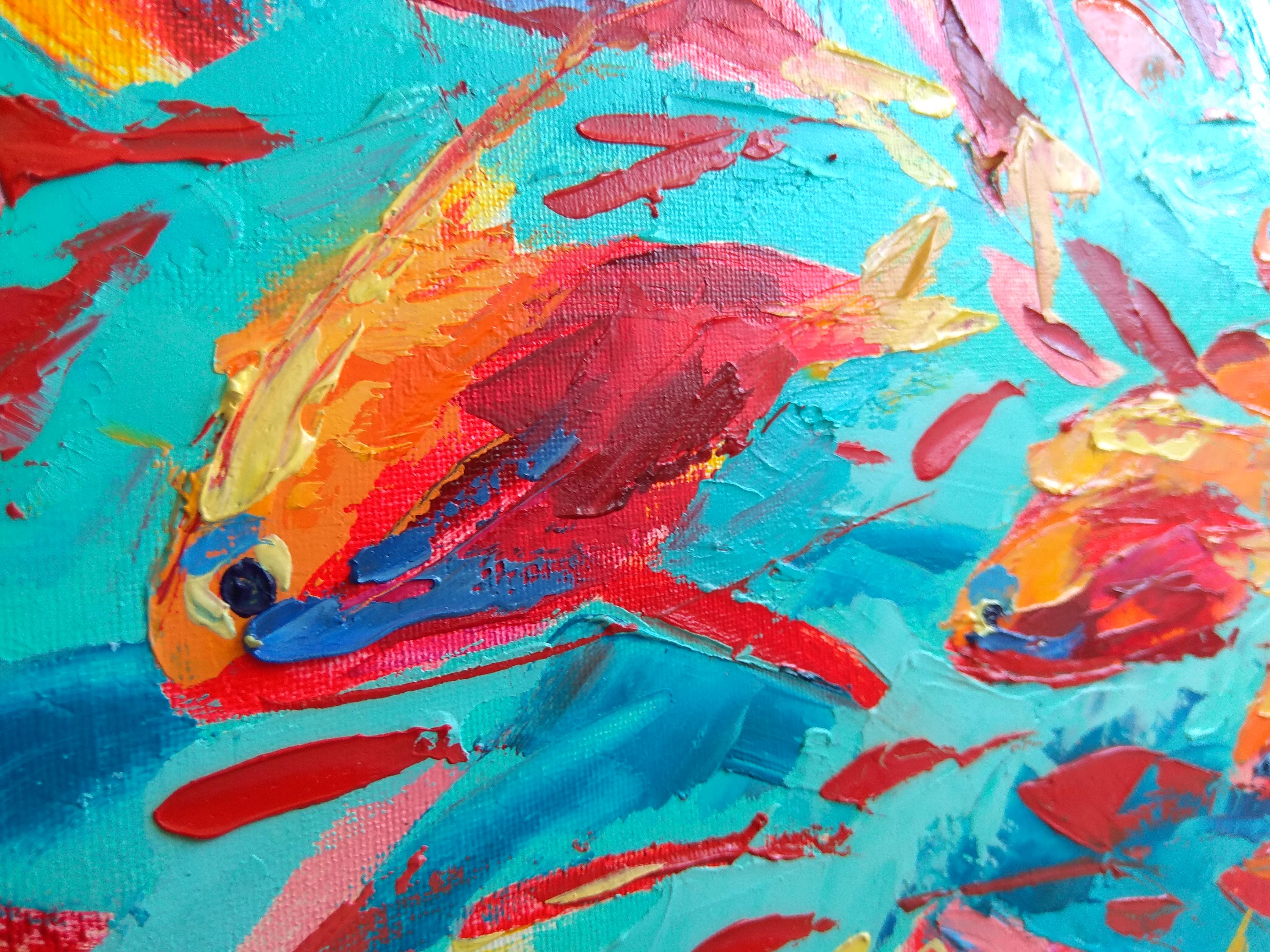 Red Fish Antias - Painting by Olga Nikitina