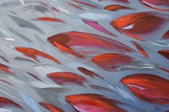 Red Fish Expression Painting Impasto Palette Knife Art