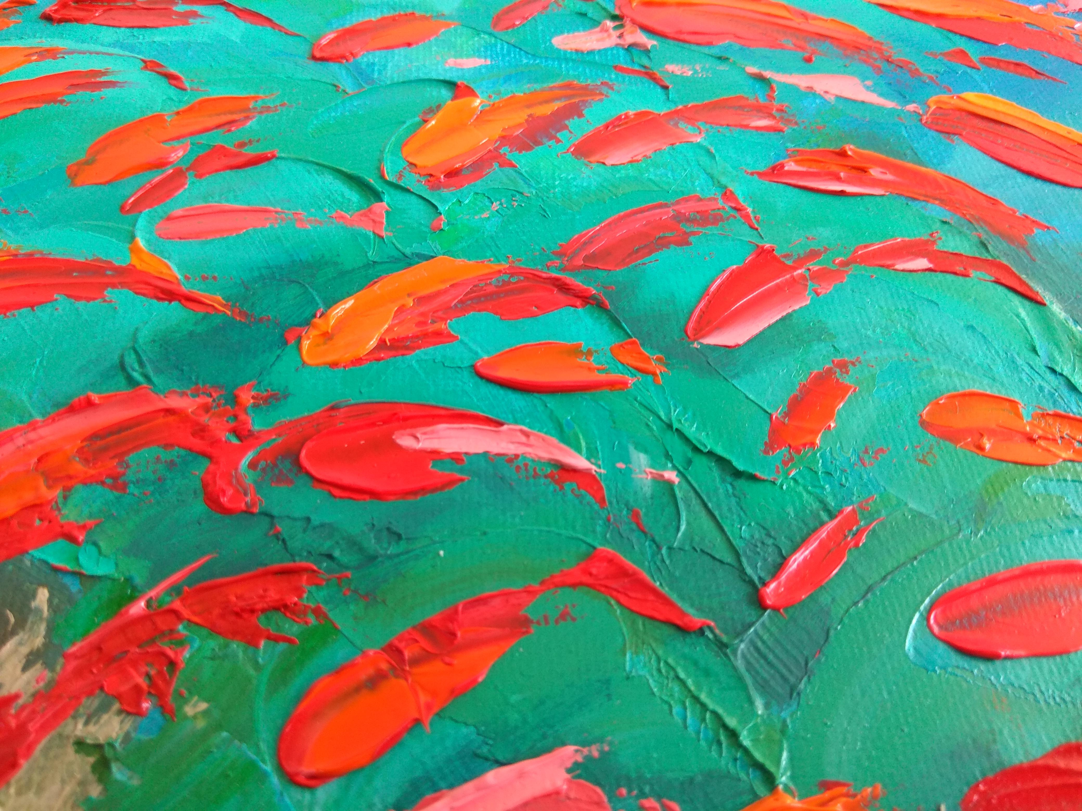 Red Fish in Corals Ocean Art  For Sale 1