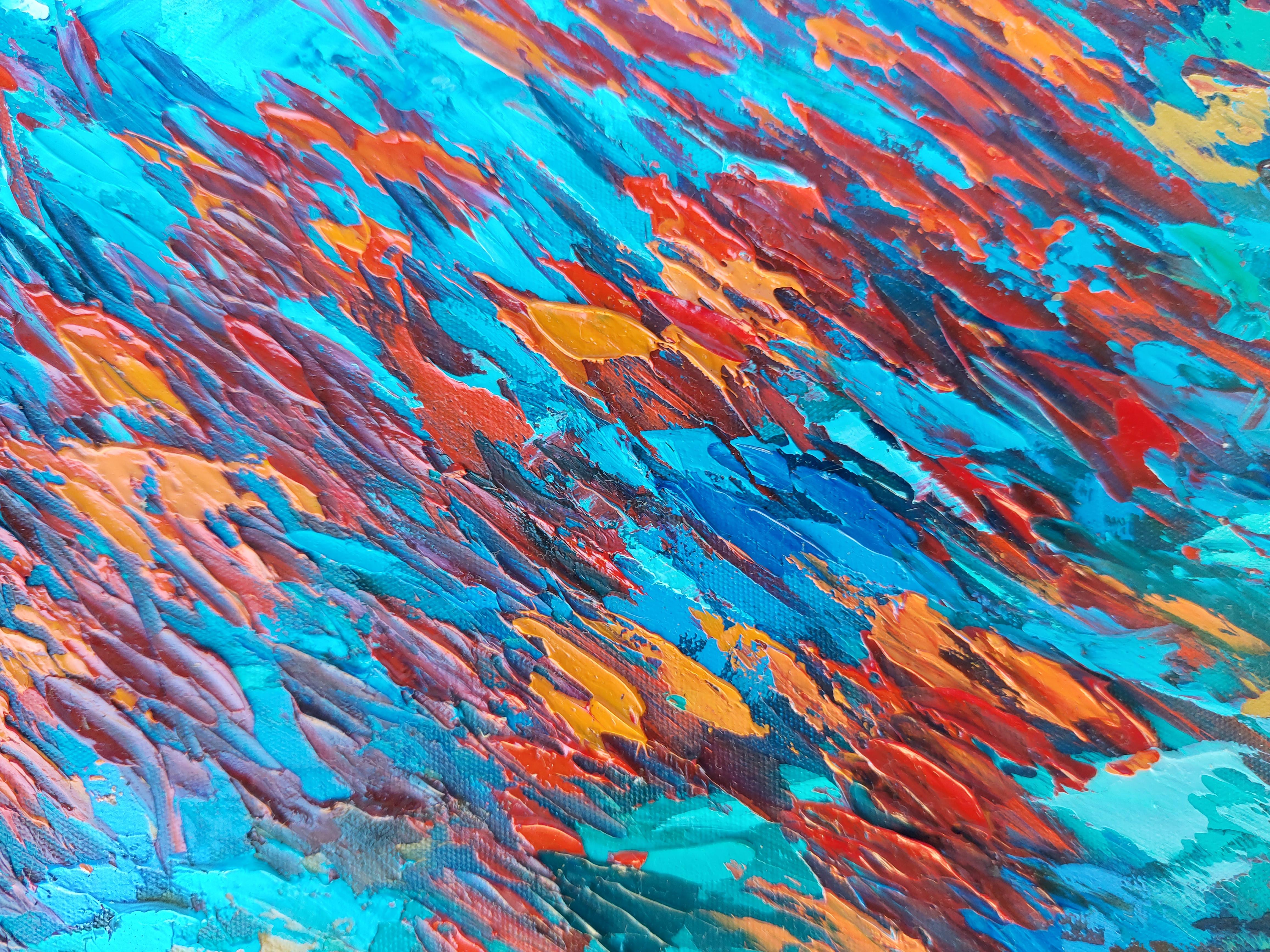 La pintura subacuática brillante sería una gran adición a tu colección de óleos empastados. La textura y los trazos pueden apreciarse en las fotos de primer plano.

Obra de arte pez cuadro original - pintado sobre lienzo tensado. lista para colgar.