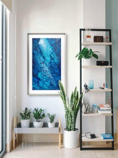 Sardine Run Abstract Ocean Movement in Blue, Oil on Canvas