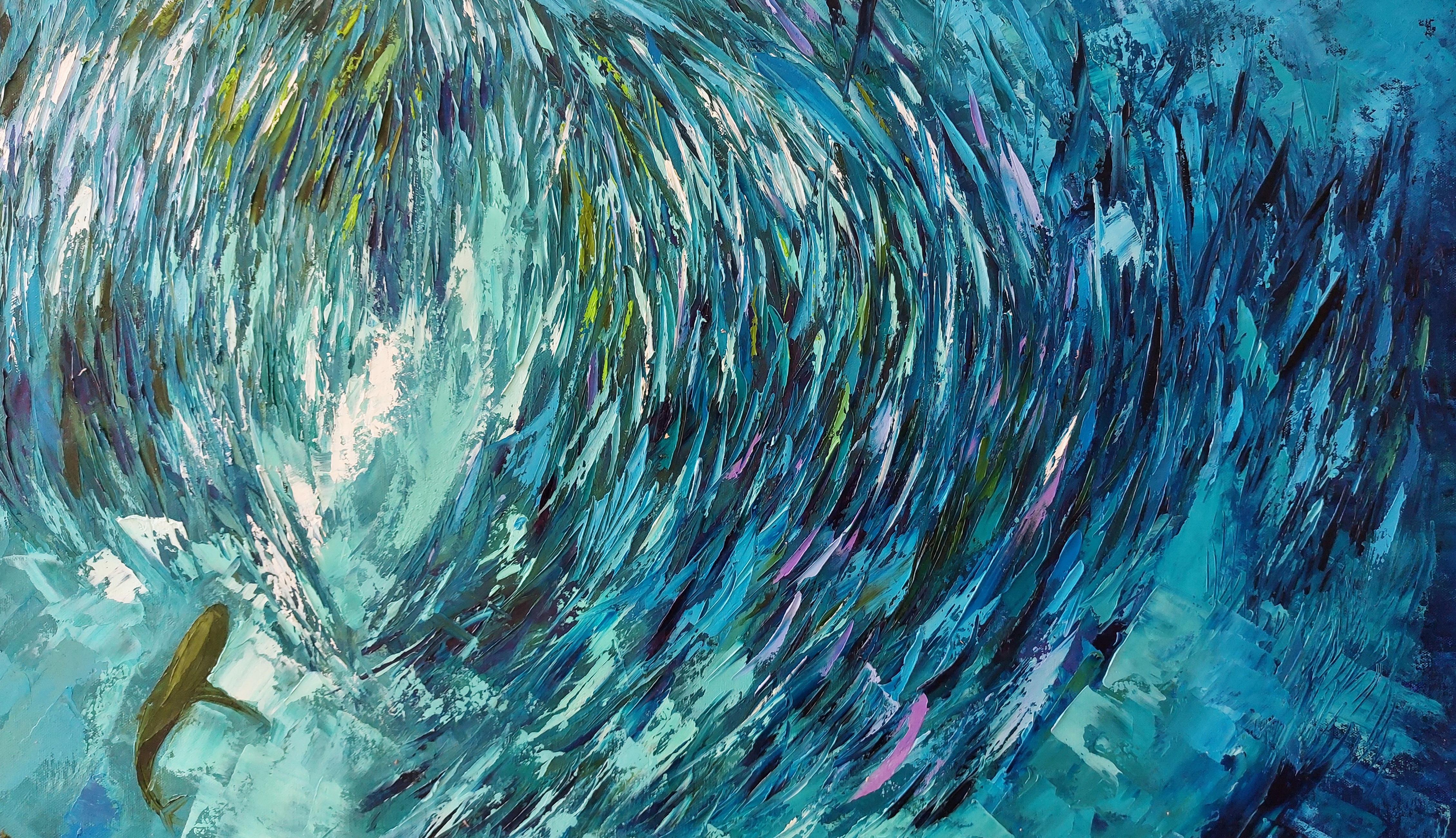 Fish Painting Sardine Run Bait Ball South Africa Underwater Art For Sale 5