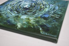 Sardines Painting BaitBall Underwater Original Art Palette Knife Impasto