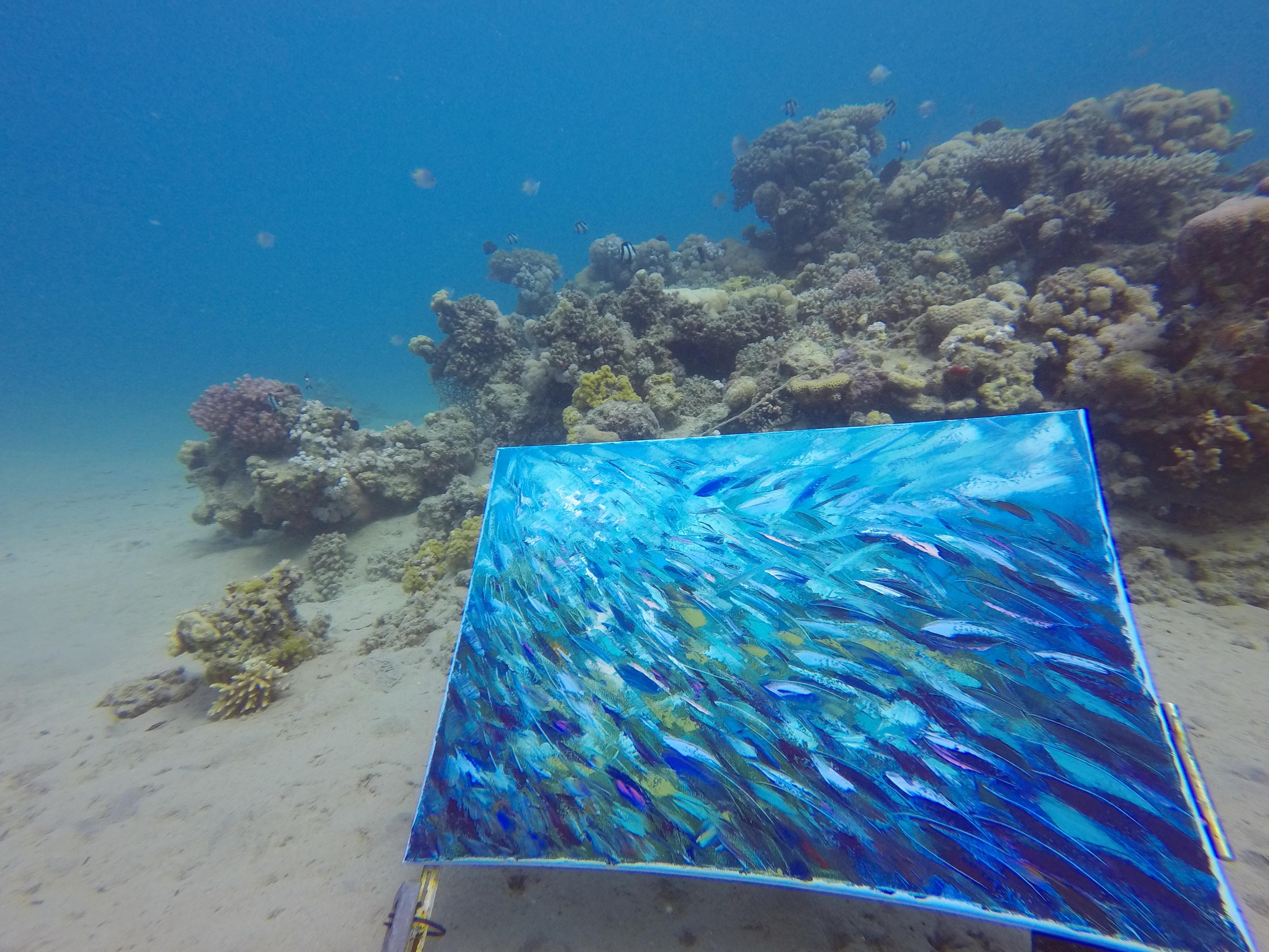 La PINTURA SUBMARINA DE SARDINAS se creó bajo el agua a 7,1 m de profundidad en venta 5