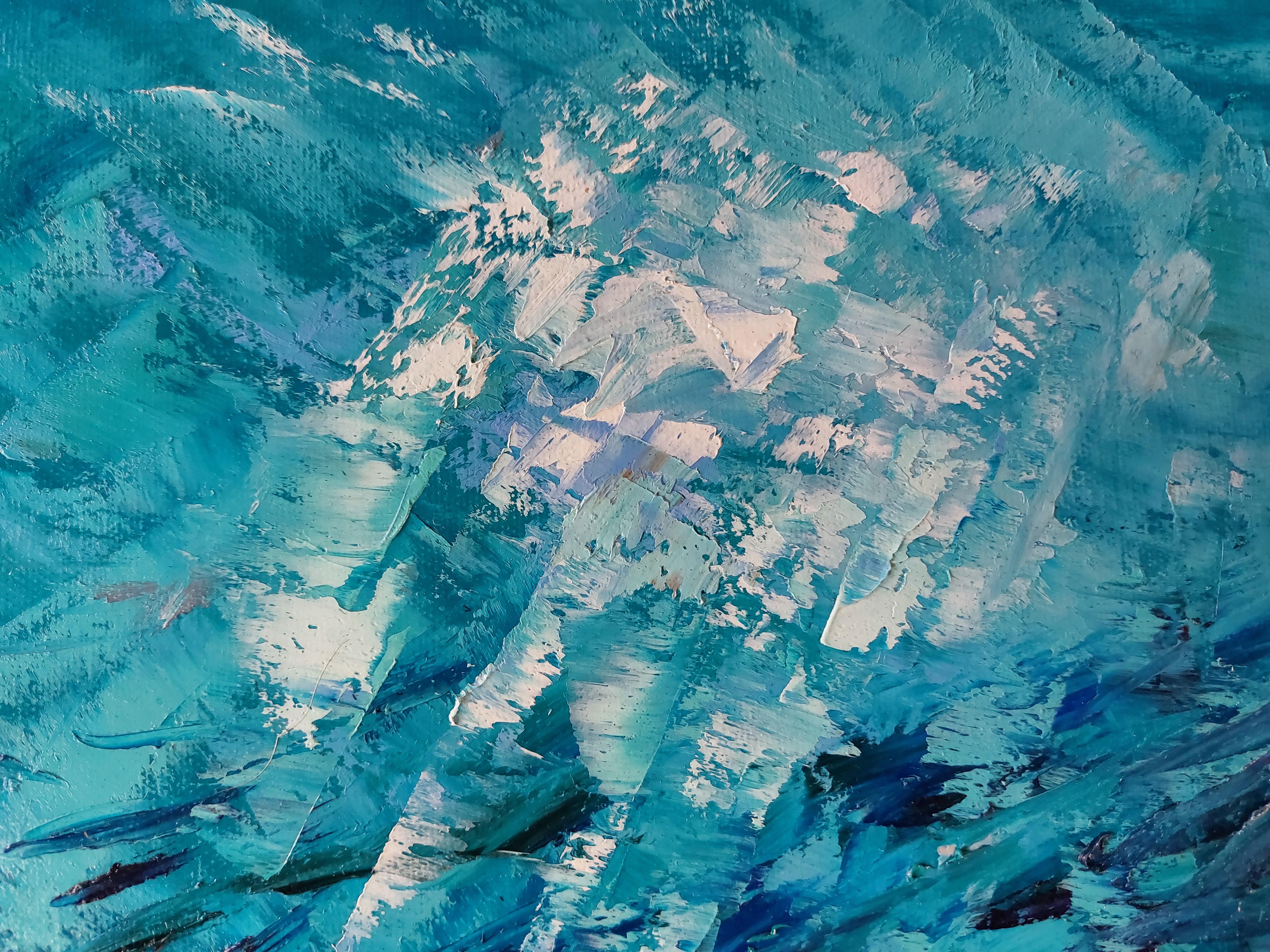 La PINTURA SUBMARINA DE SARDINAS se creó bajo el agua a 7,1 m de profundidad - Painting Expresionista de Olga Nikitina