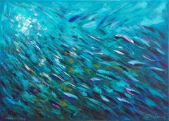 Sardines UNDERWATER PAINTING was created underwater at the depth of 7.1m