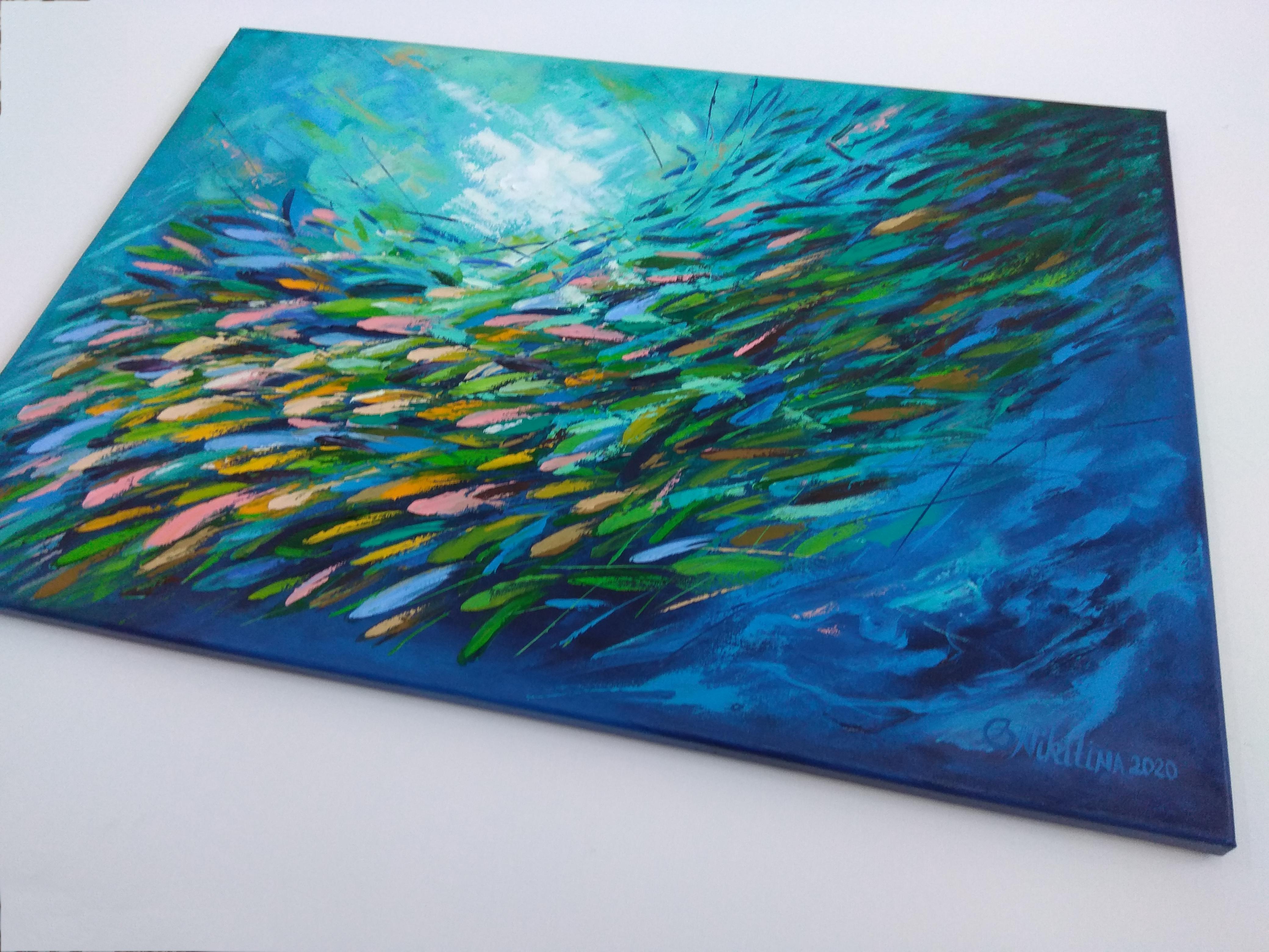 École de poissons Peinture Oceanic Arts en vente 7
