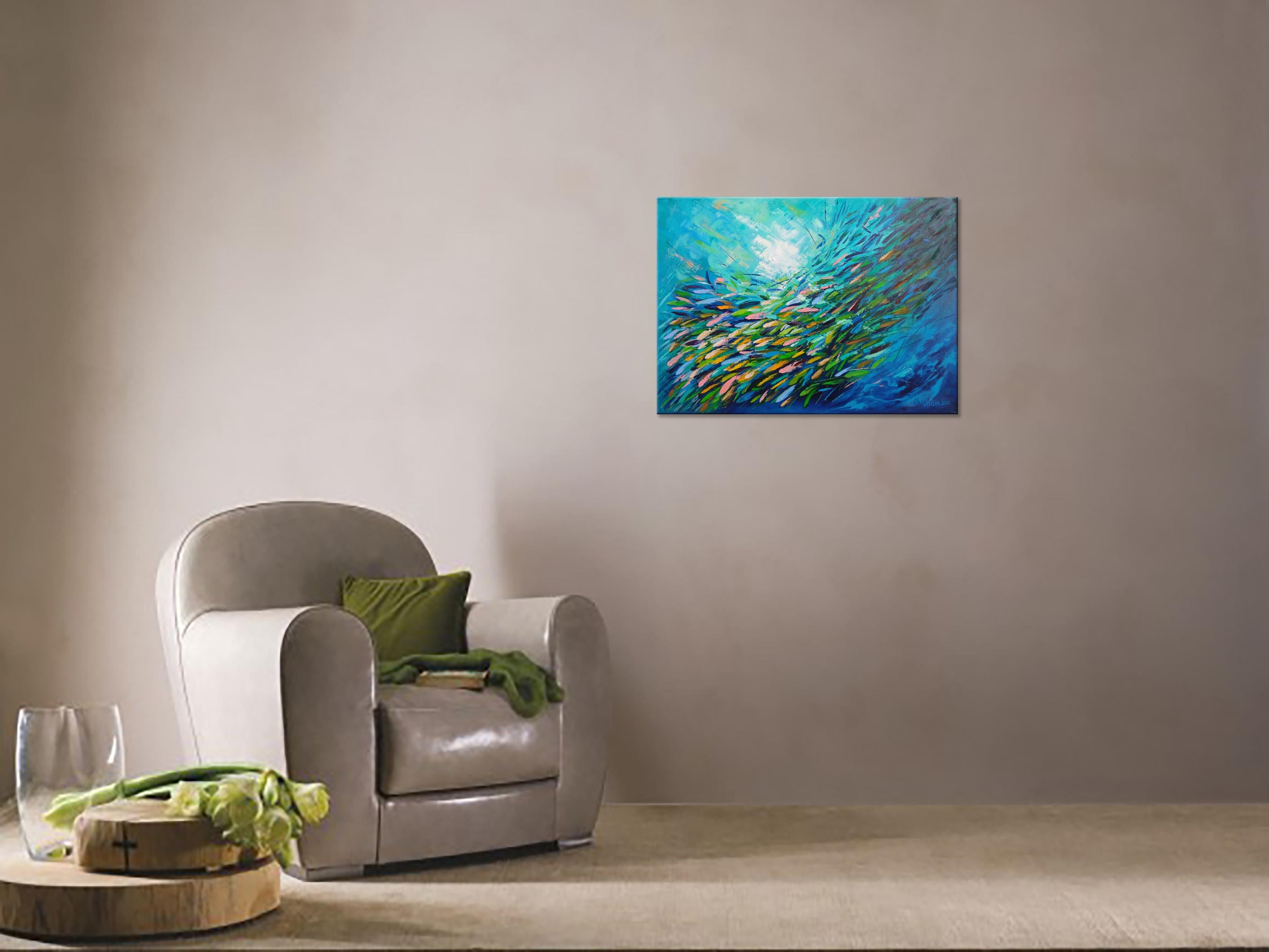 École de poissons Peinture Oceanic Arts en vente 3