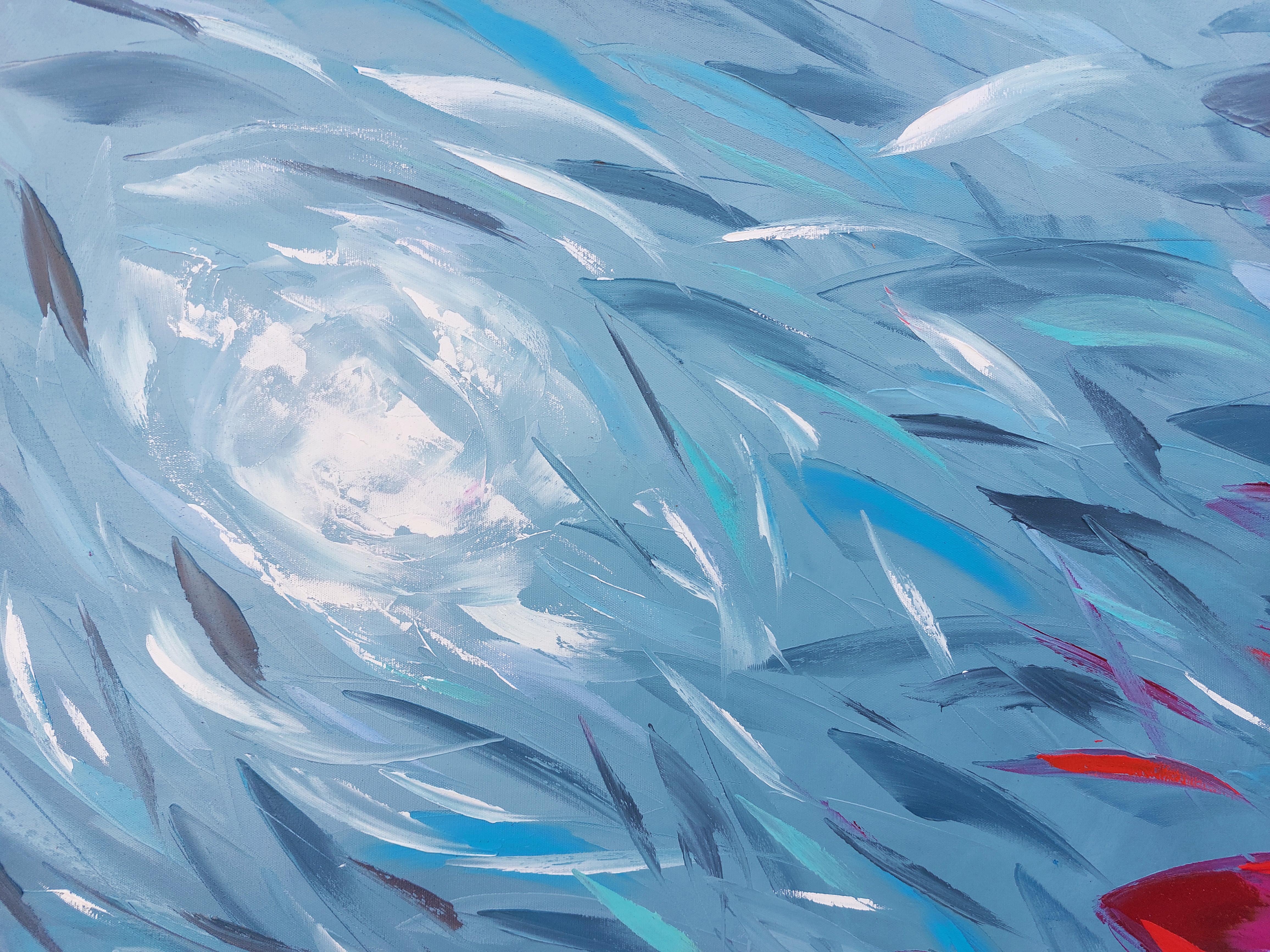 Scuola di pesce rosso Pittura Impasto Tavolozza Coltello Arte in vendita 5
