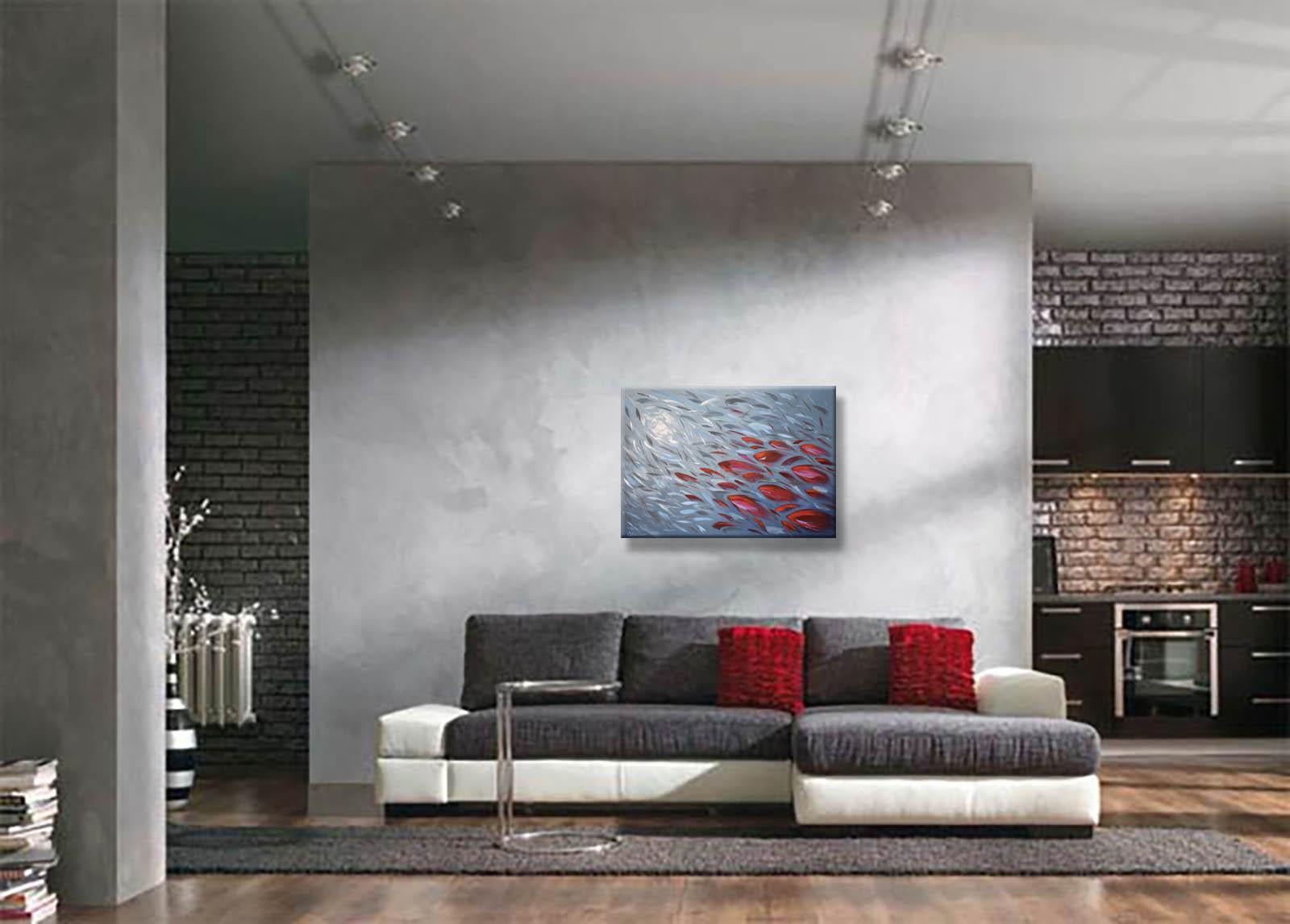 Scuola di pesce rosso Pittura Impasto Tavolozza Coltello Arte in vendita 7