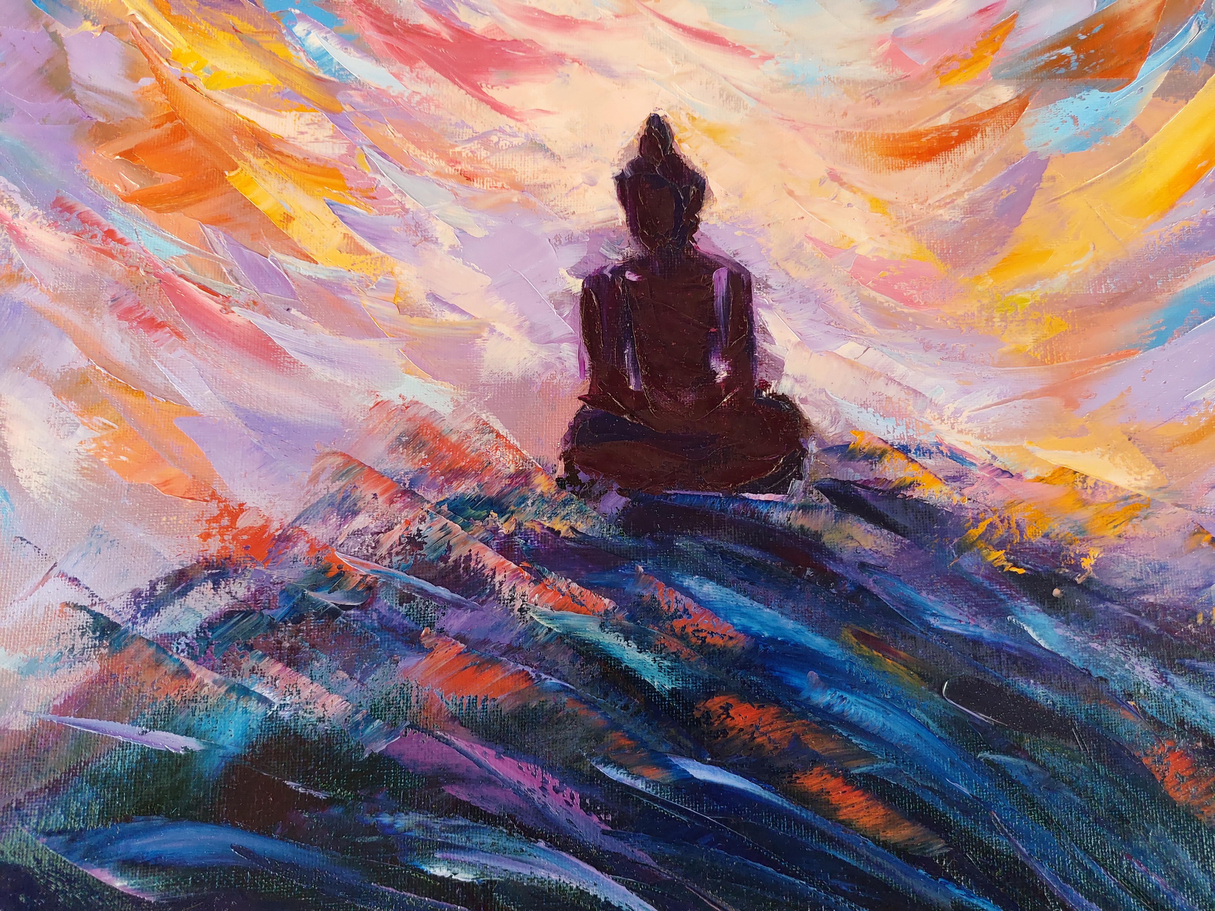 Conversación silenciosa con Buda - Painting de Olga Nikitina