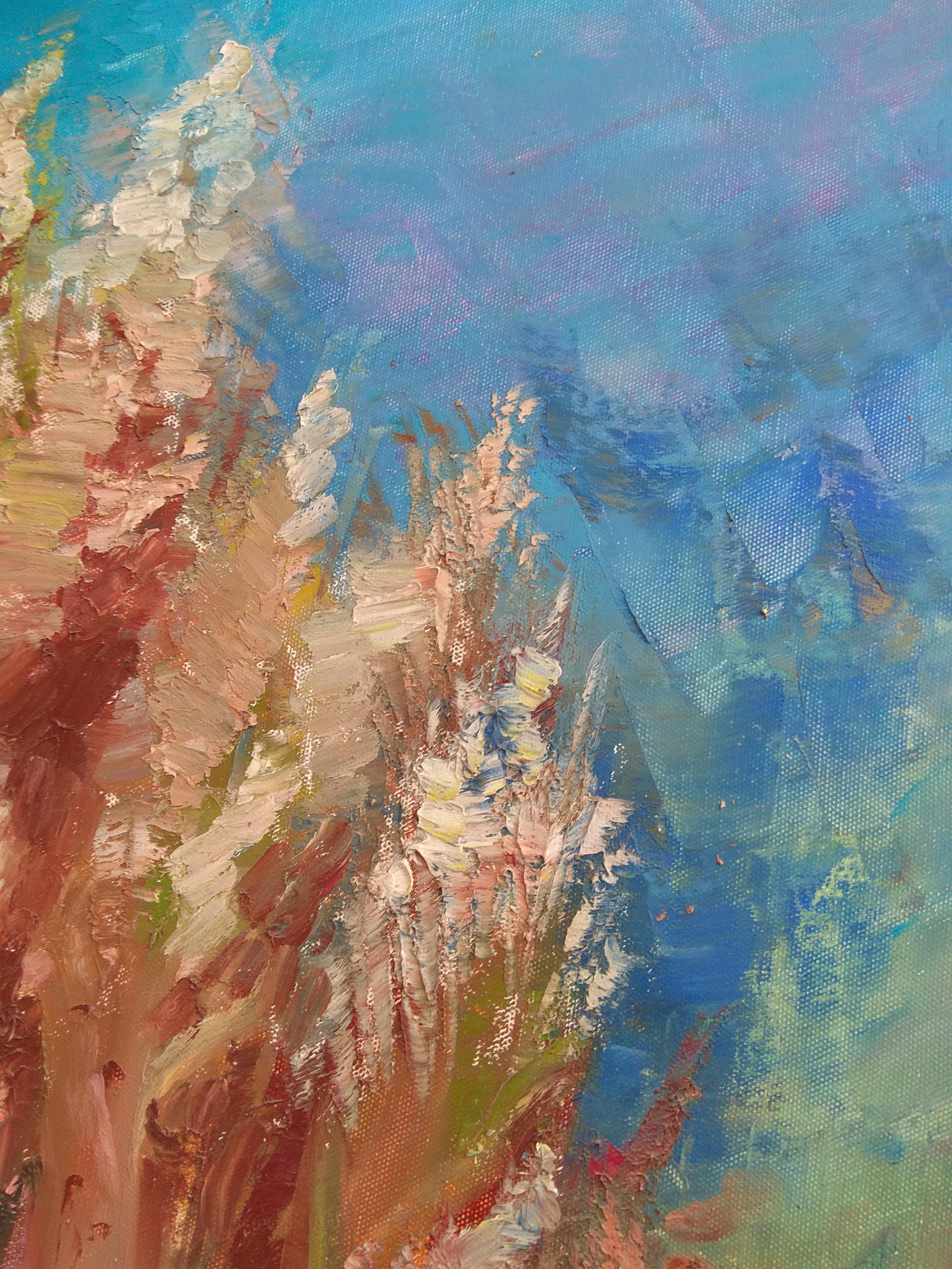 Soft Coral Underwater painting was created underwater at the depth of 11 meters For Sale 6