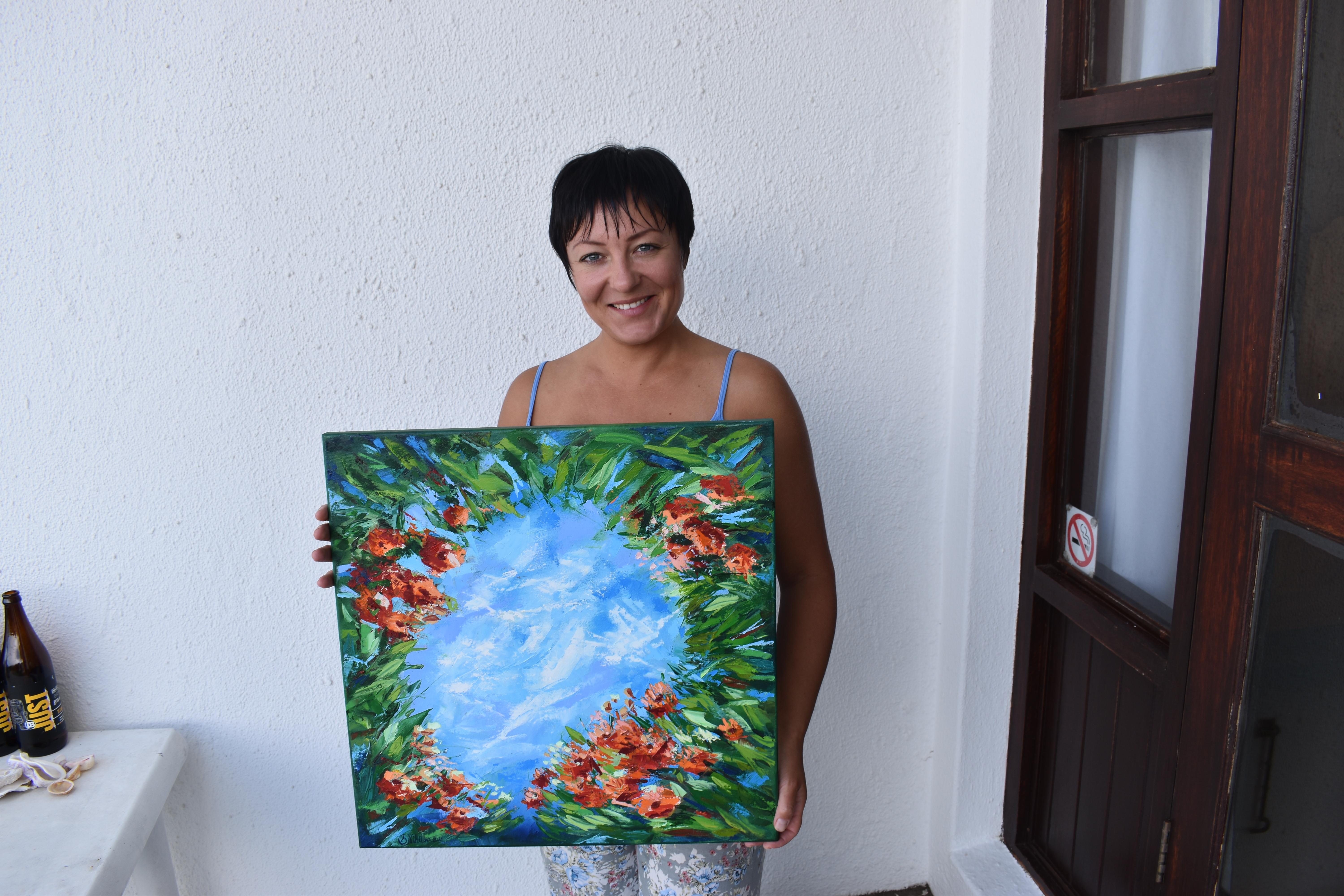Flowers Painting African Tree Pohutukawa For Sale 1