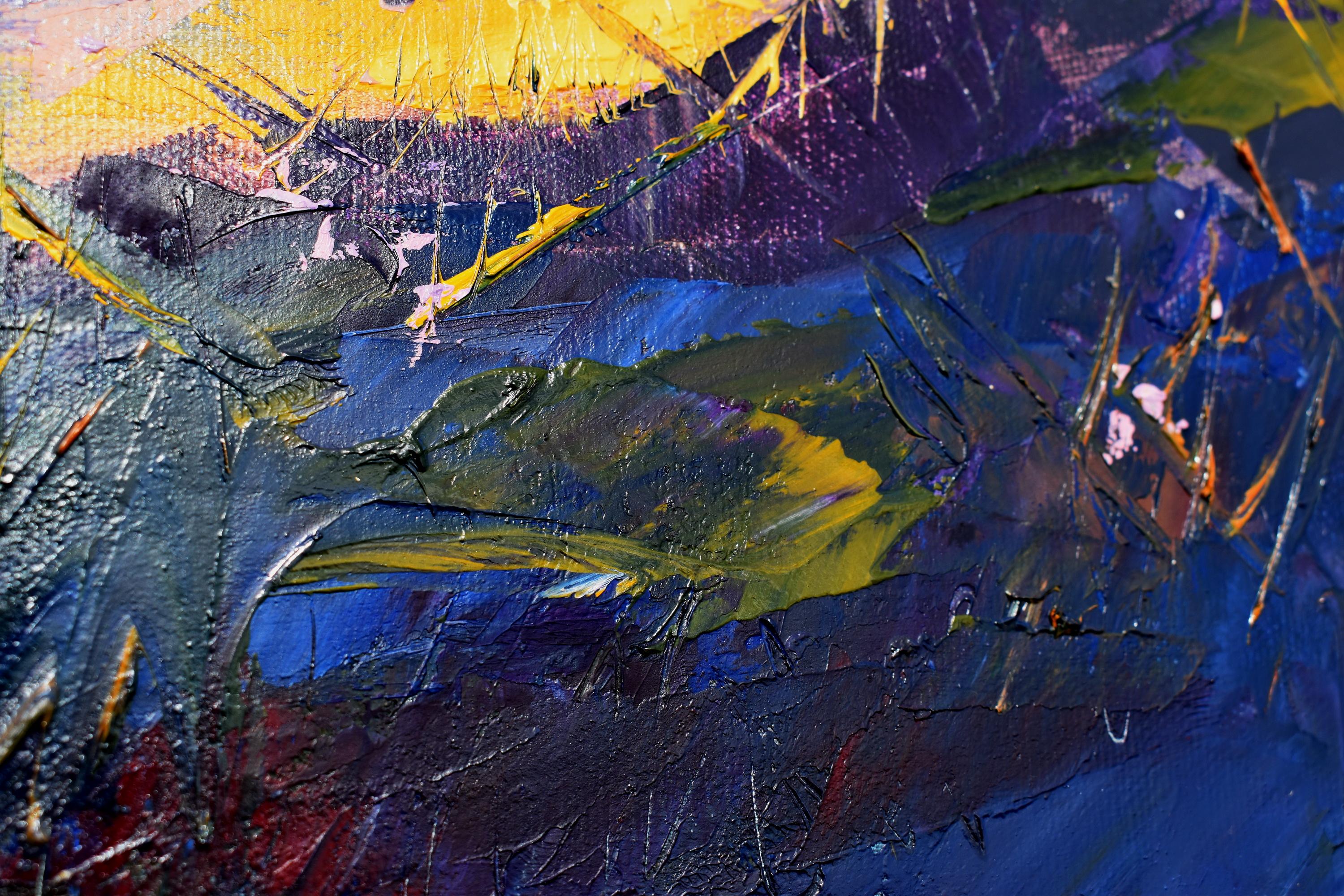 Coucher de soleil Paysage marin Peinture à l'huile Impasto Palette Couteau Art 1