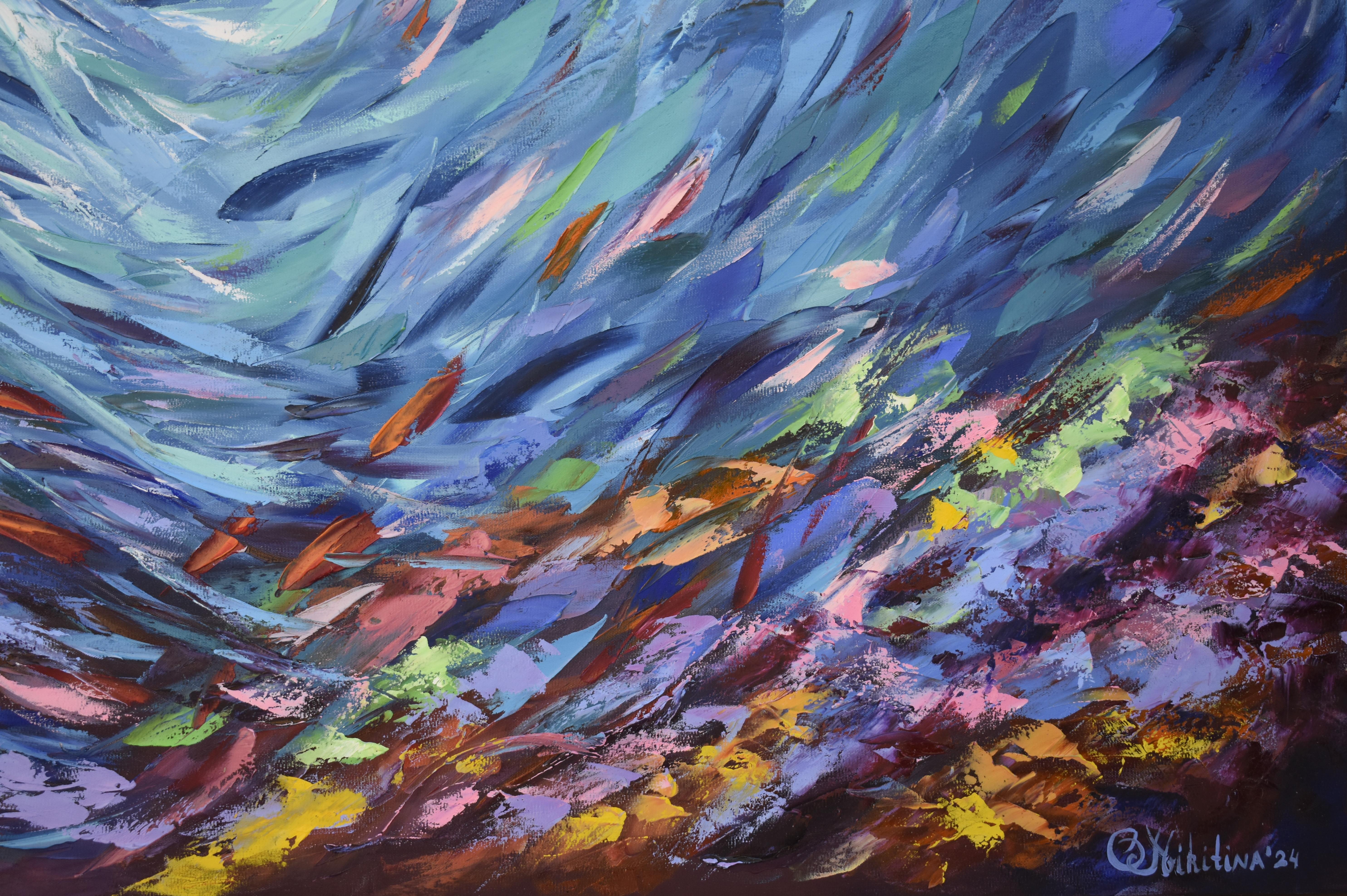 Tropisches Korallenreef-Gemälde Original Ozeankunst  – Painting von Olga Nikitina