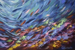 Pittura della barriera corallina Oceano tropicale Arte originale