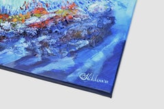 Tropical Coral Reef Painting, Textured 3D Oil on Canvas, Signed