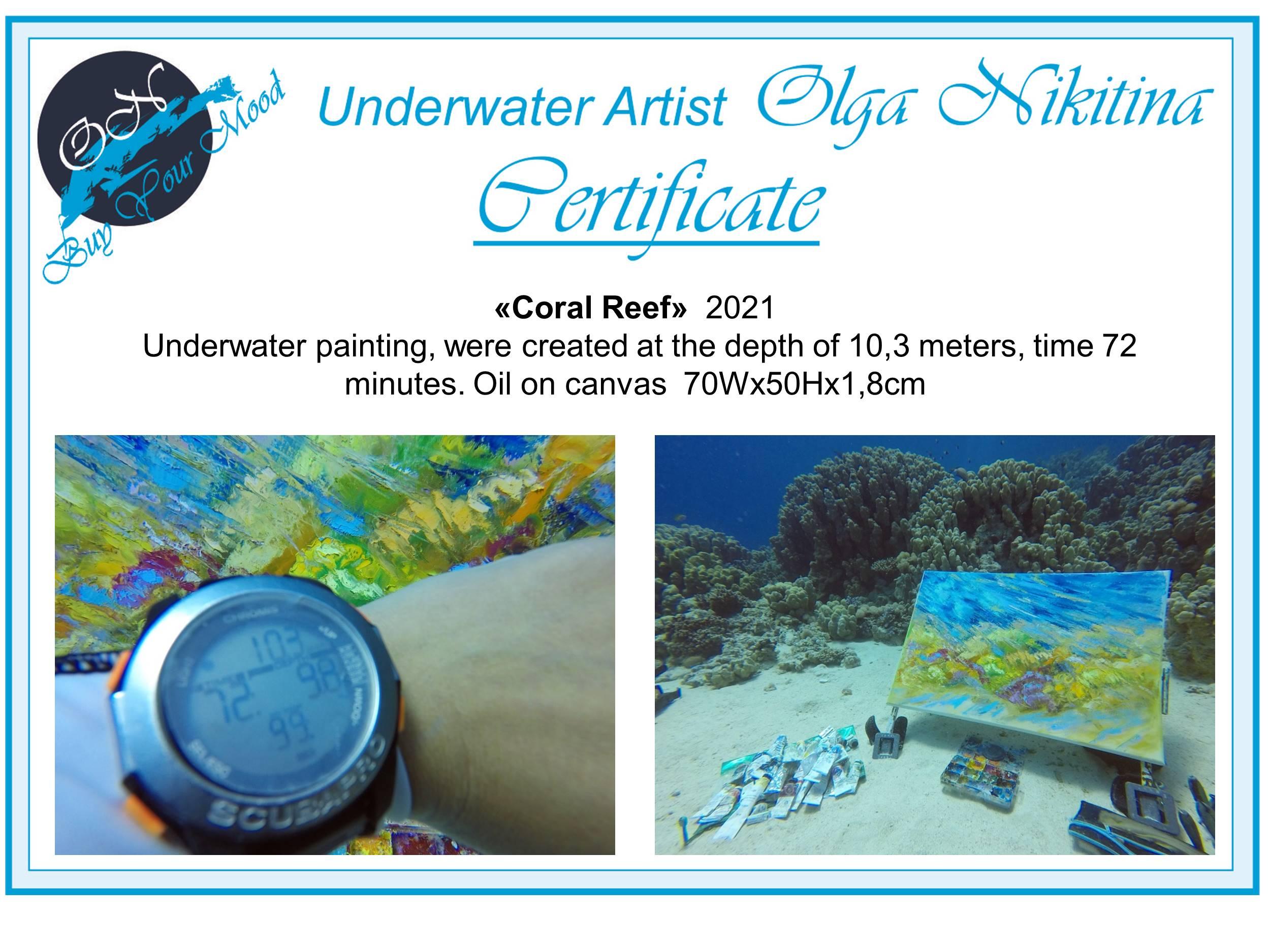 Coral Reef UNDERWATER PAINTING was created during scuba diving - Painting by Olga Nikitina