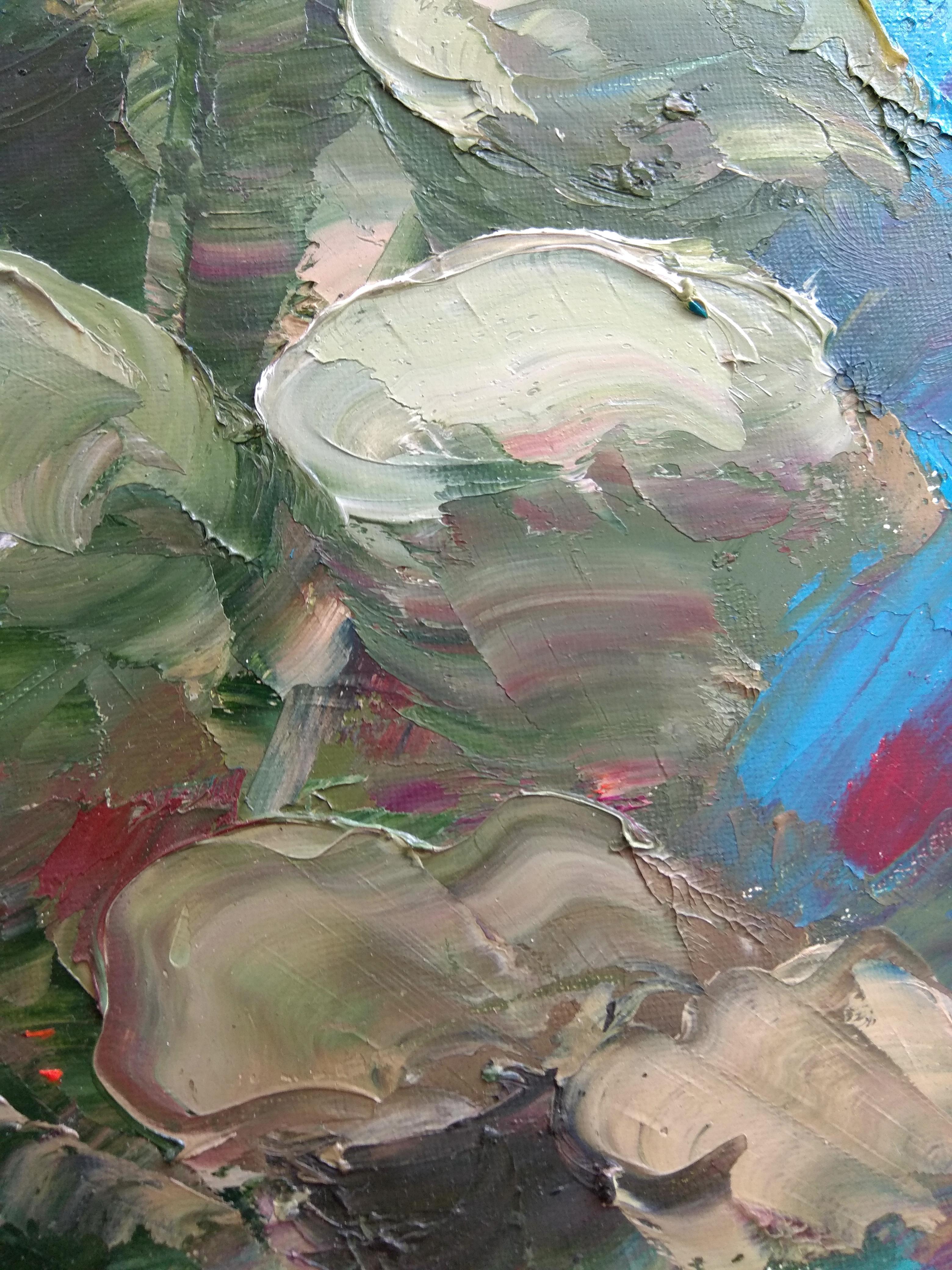 La pintura submarina Arrecife de coral tropical se realizó bajo el agua a 8 m de profundidad - Painting Abstracto de Olga Nikitina