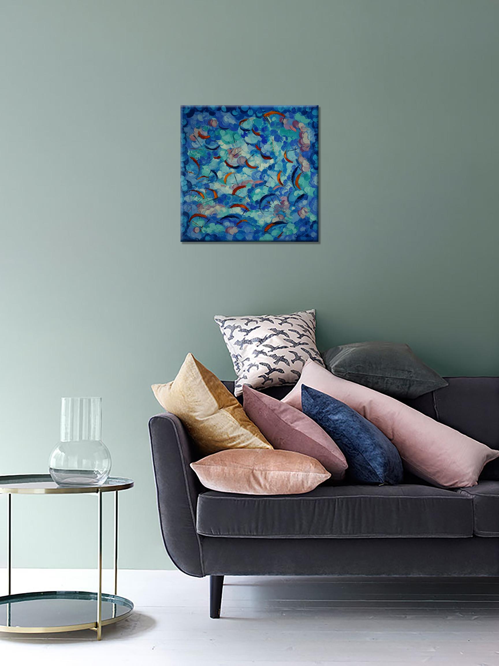 Turbulence Paragliding Painting Abstract Oil Painting For Sale 7