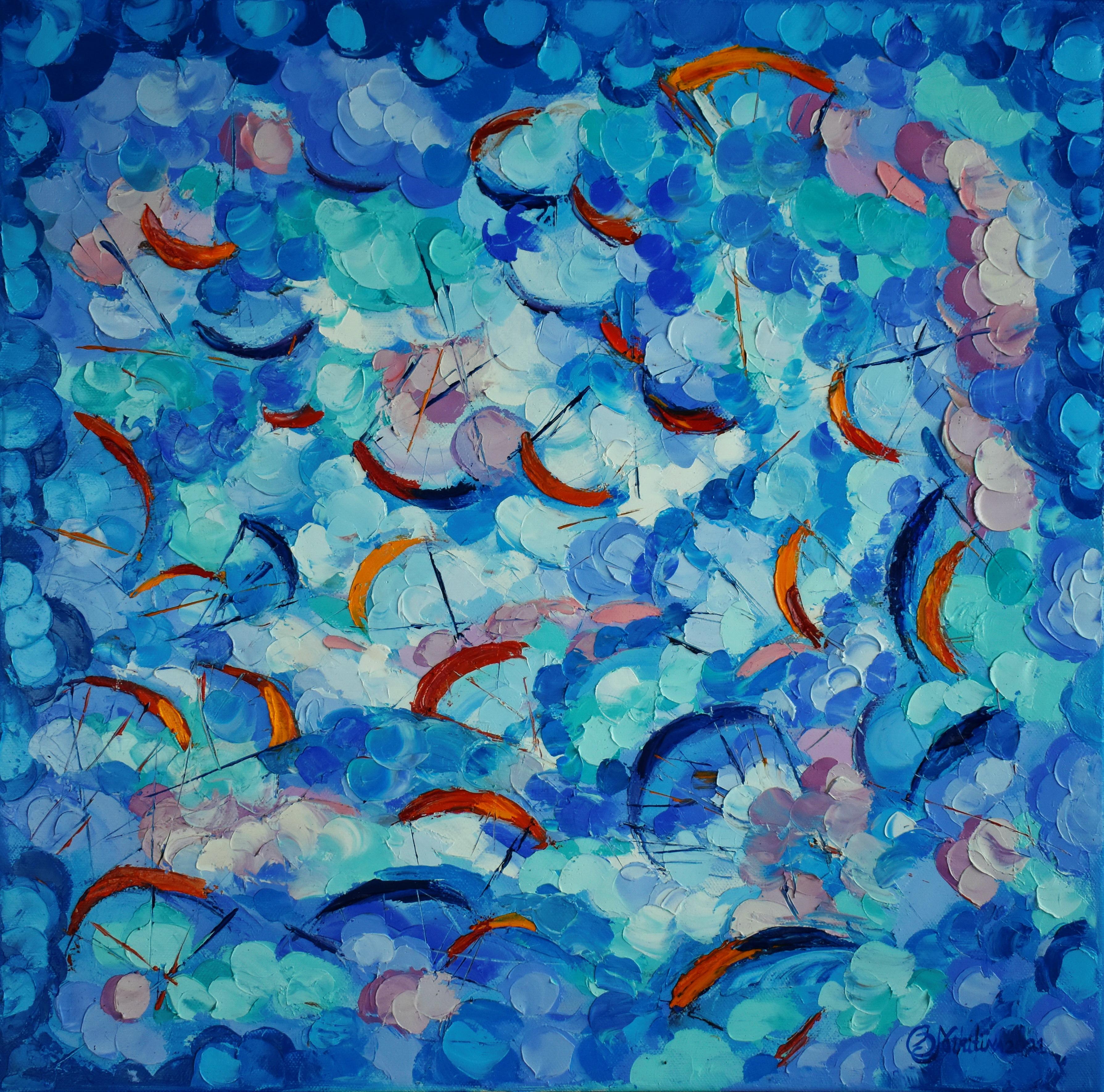 Paragliding Abstract Oil Painting