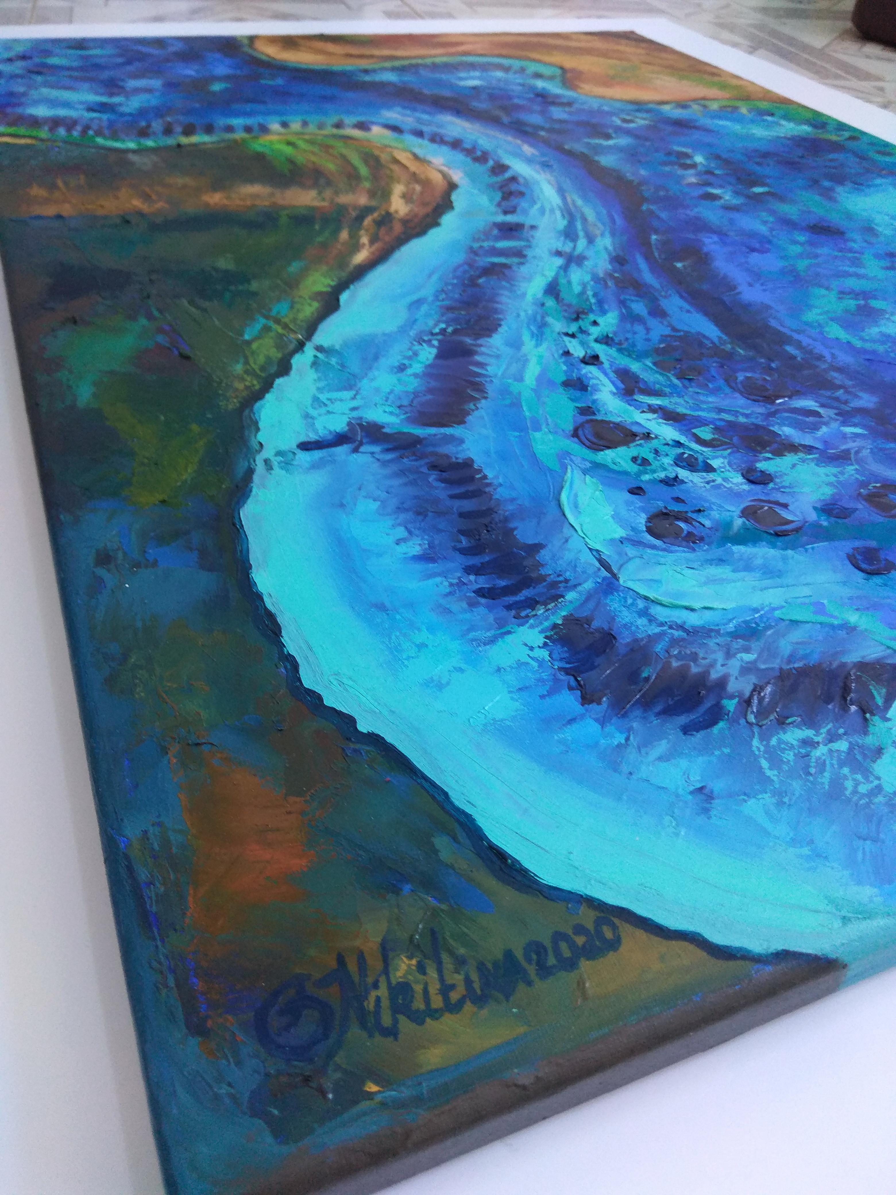 Unterwasserkunst Tridacna Meeresleben – Painting von Olga Nikitina