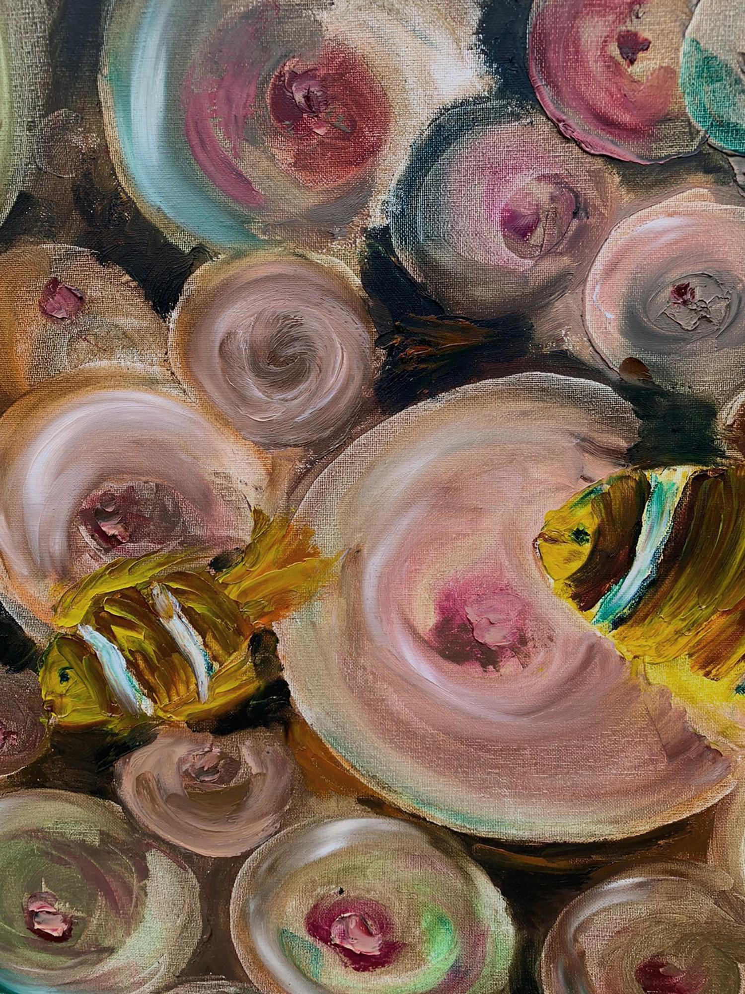 UNTERWASSERMALEREI BLASEN  Unter Wasser gefertigt (Abstrakter Expressionismus), Painting, von Olga Nikitina
