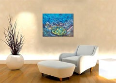 Coral Reef Underwater Expressionism Painting, was created underwater