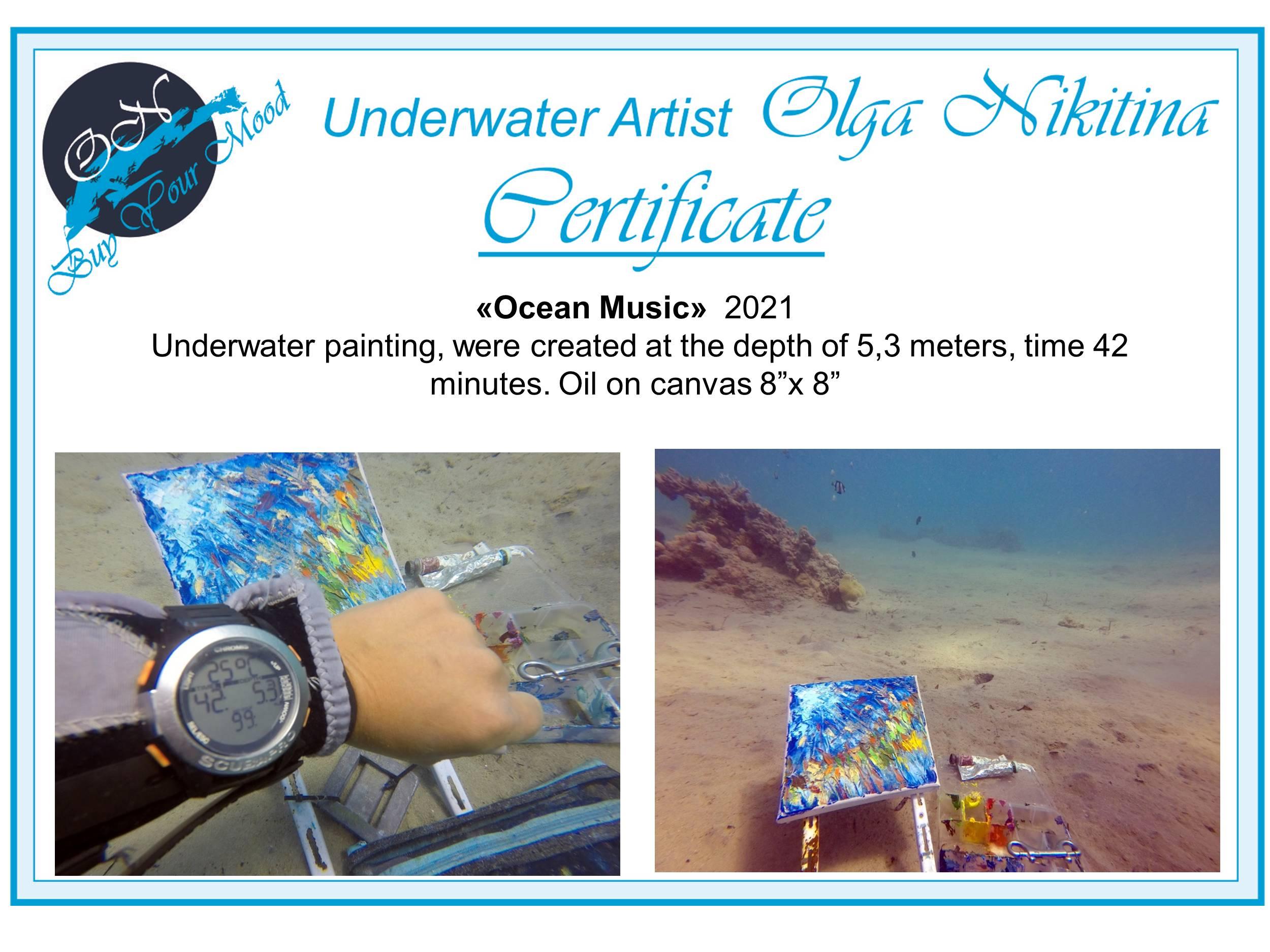 UNDERWATER PAINTING Ocean Music was made underwater For Sale 1