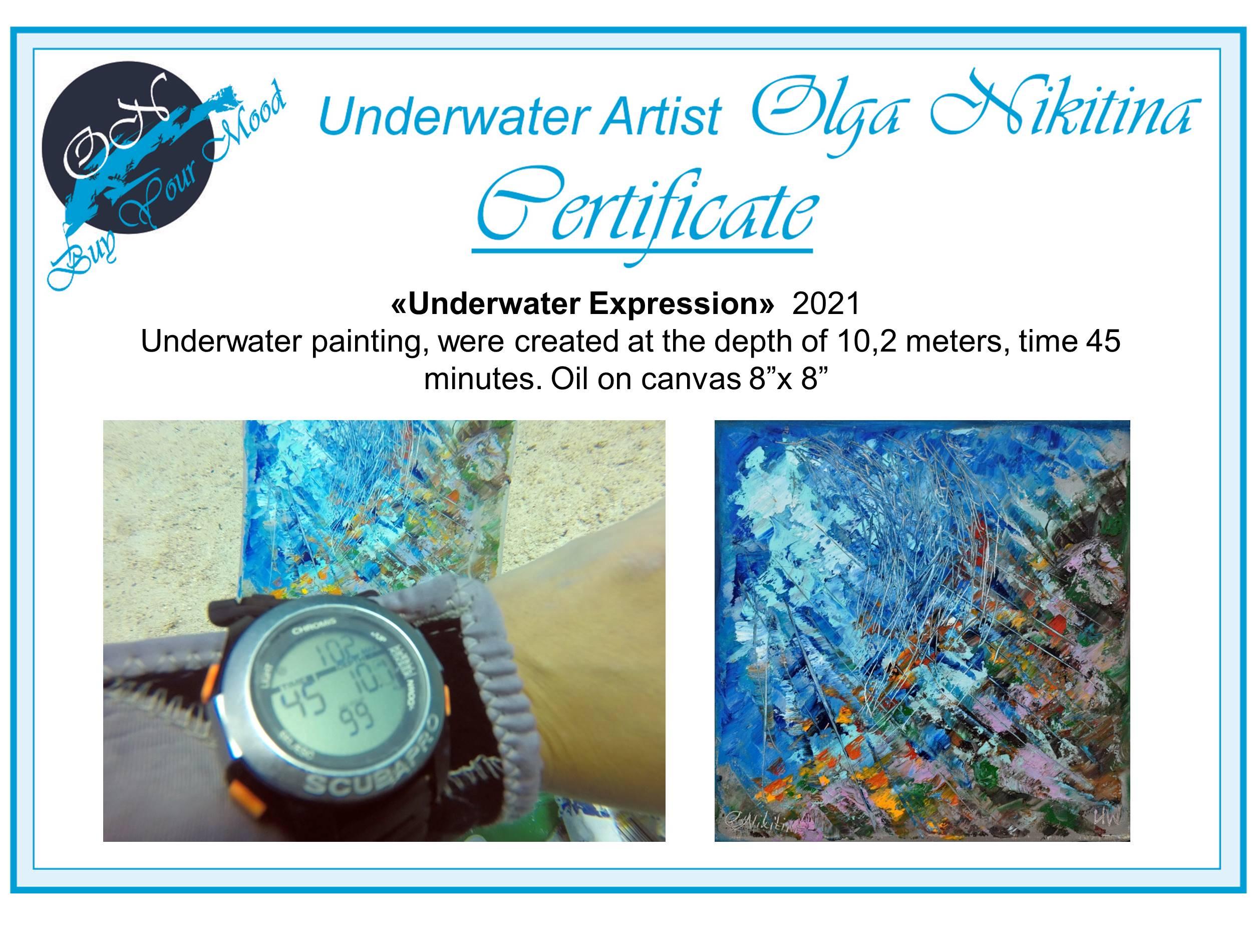 UNDERWATER PAINTING Underwater Expression was made underwater For Sale 4
