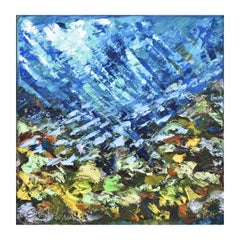 Pittura subacquea La barriera corallina gialla è stata realizzata sott'acqua.