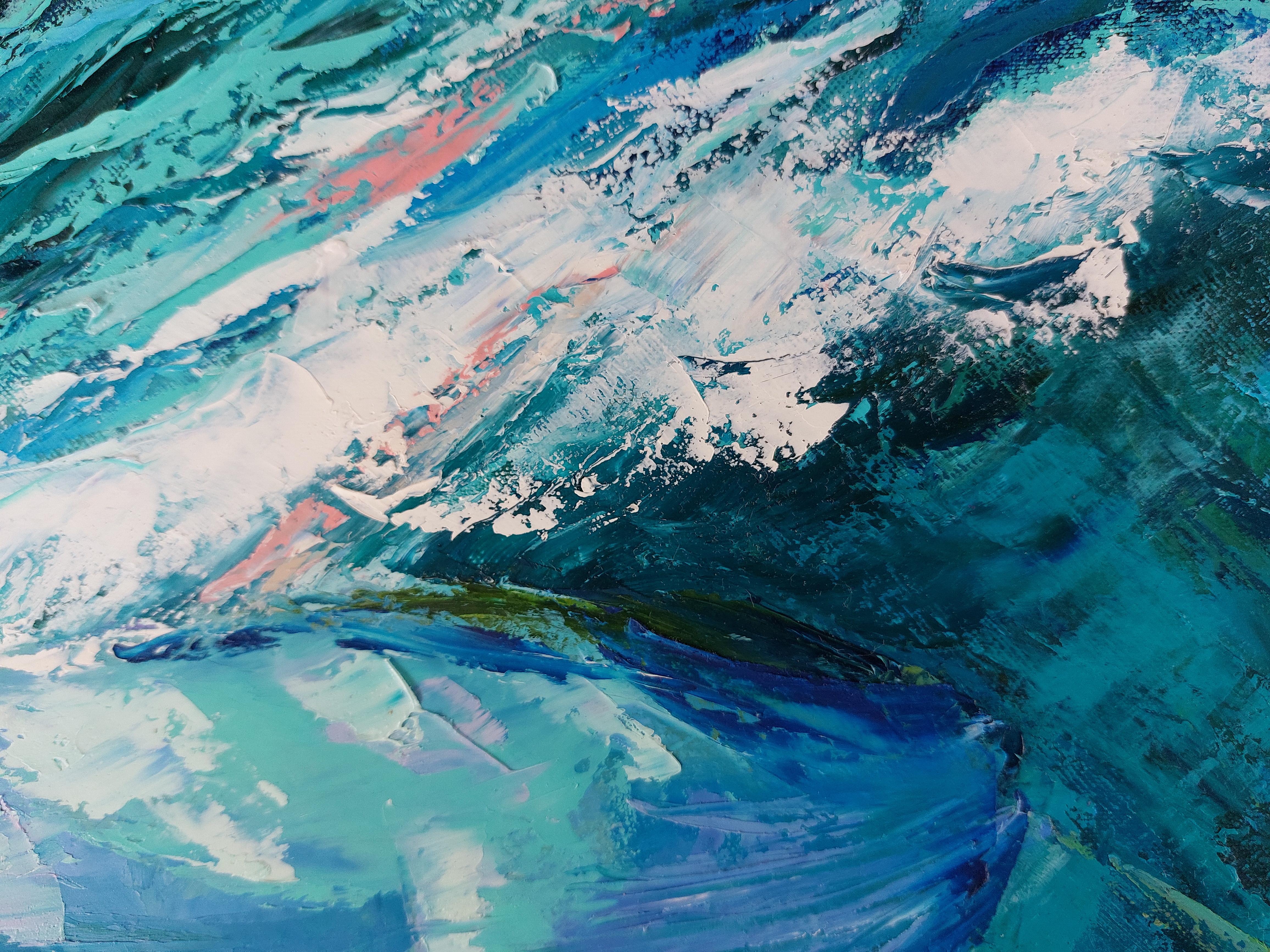 Pintura Ballena Océano Bajo el Agua Pintura al Óleo Original - Painting Expresionista de Olga Nikitina