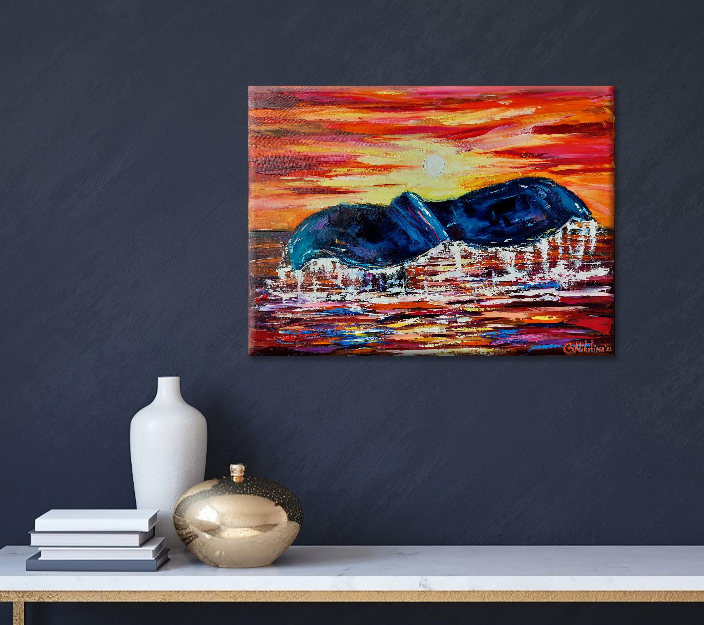 Whale Tail in Sunset For Sale 1