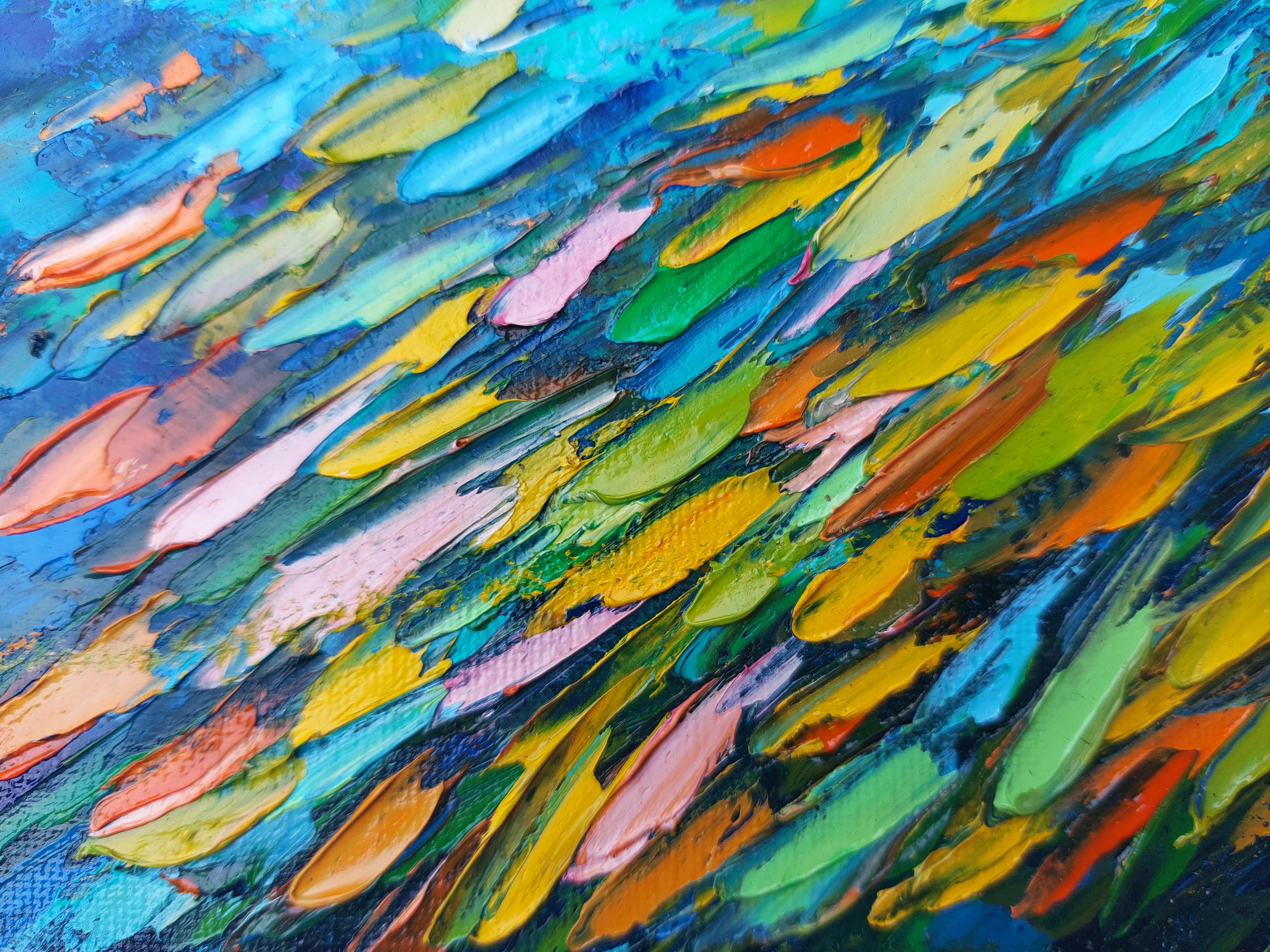 Gelbes Fischgemälde unter Wasser, Original-Kunstwerk im Angebot 3