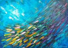 Yellow Fish Painting Underwater Original Art