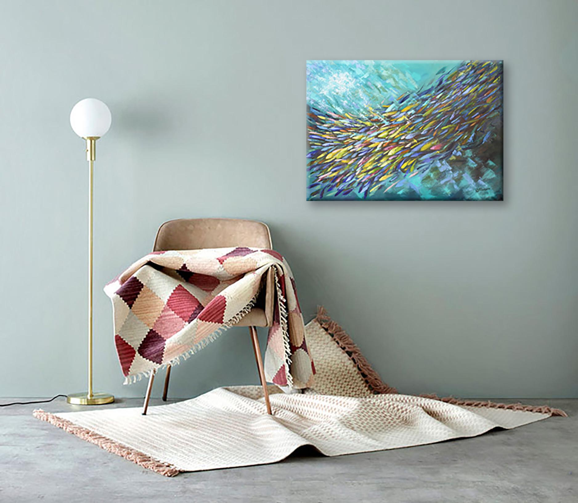 Abstract Fish Painting Seascape Ocean Art 2
