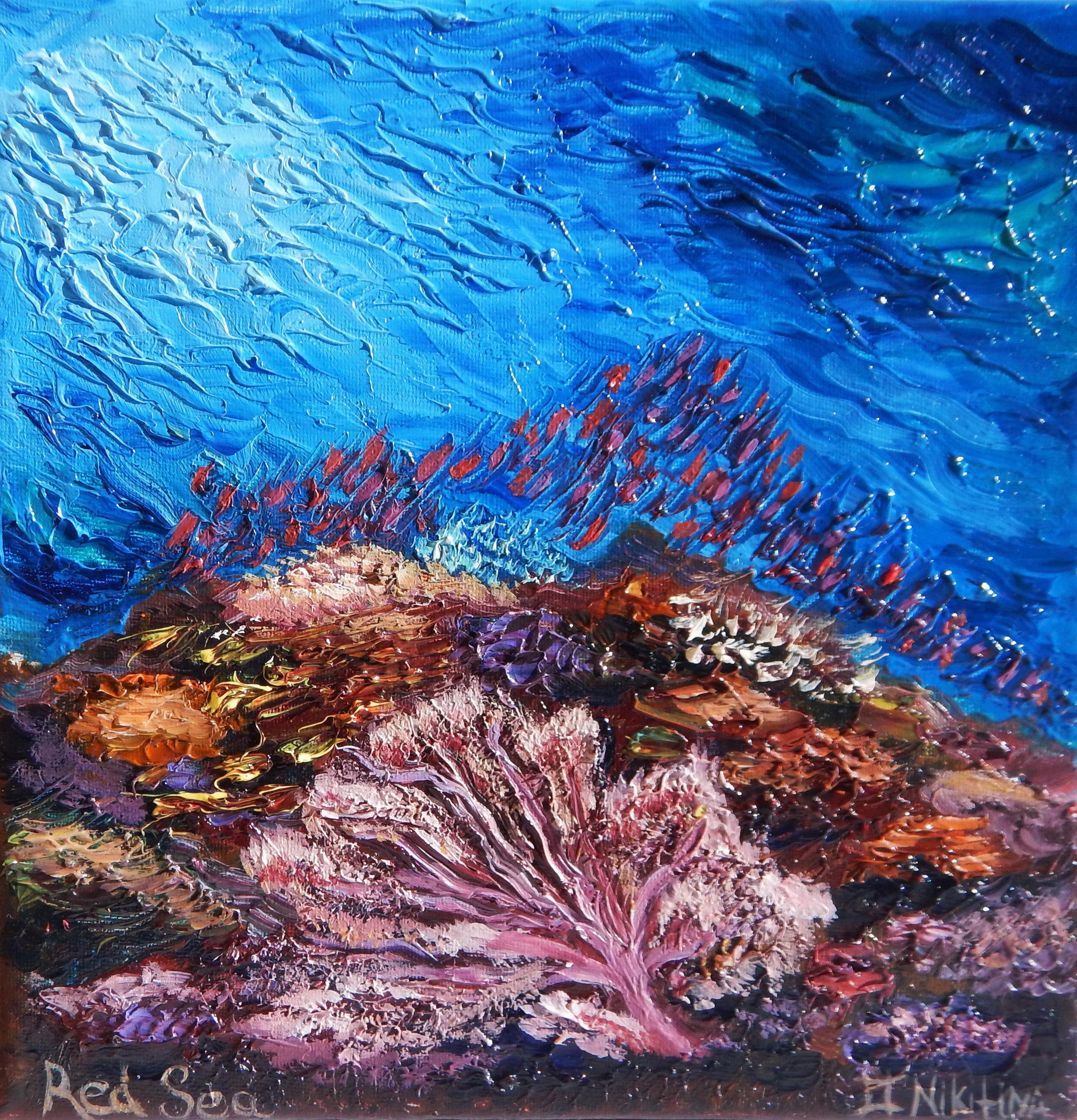 Olga Nikitina Landscape Print - Pink Coral Underwater Art